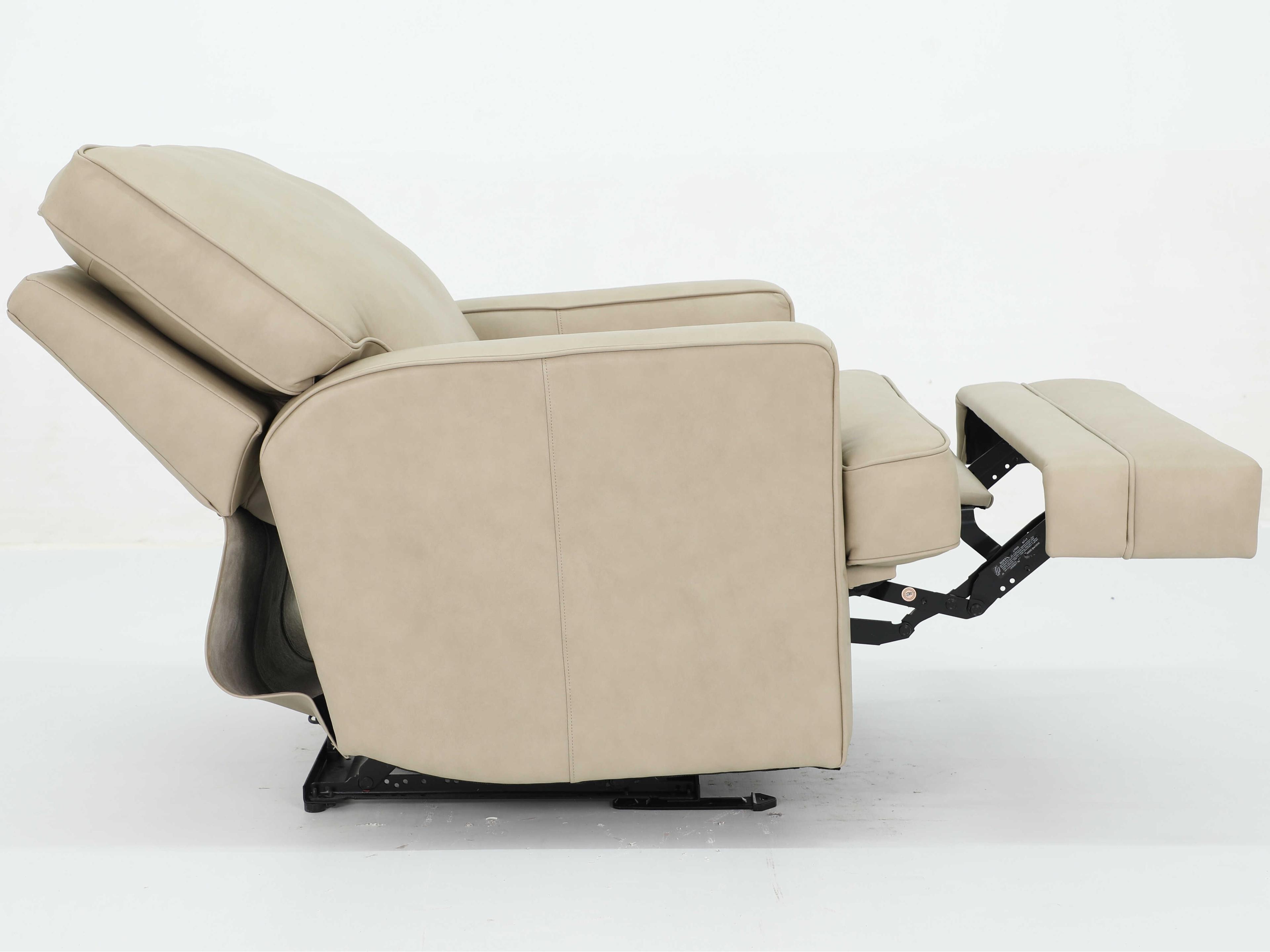 Barcalounger Vintage Hazel Cashmere Stone Beige Leather Recliner