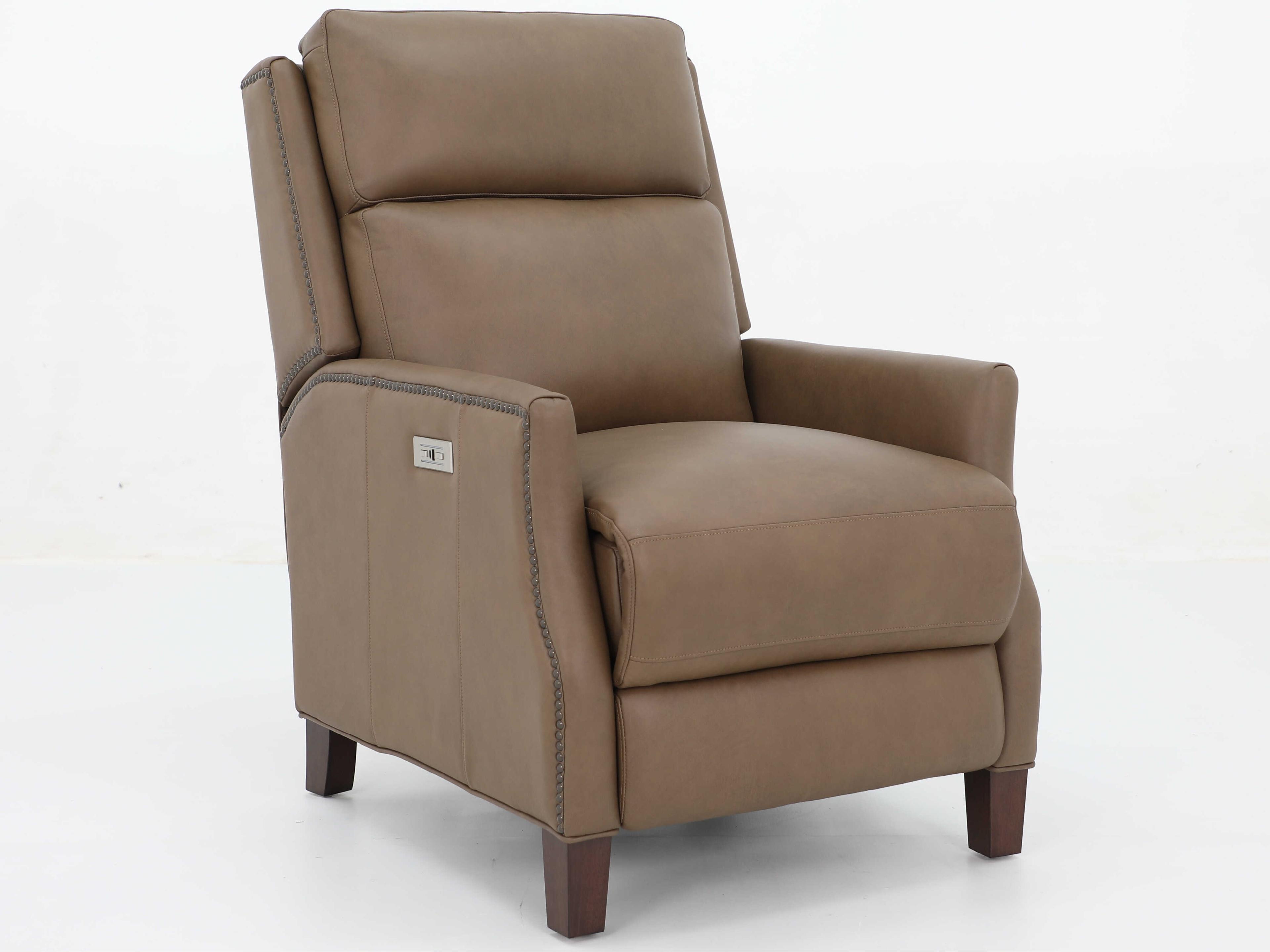 Vintage Charlotte Cashmere Taupe Tan Leather Recliner