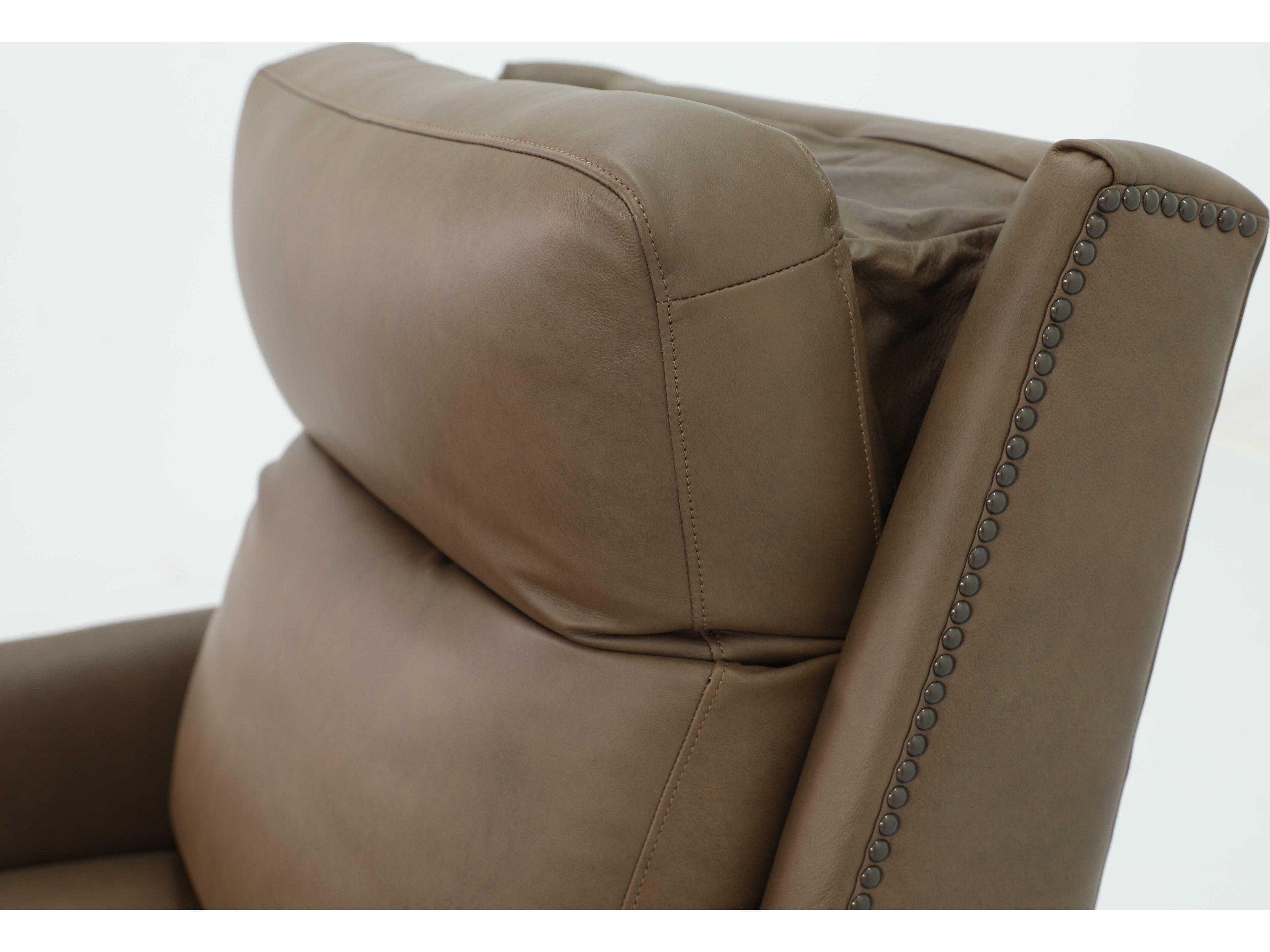 Barcalounger Vintage Charlotte Cashmere Taupe Tan Leather Recliner