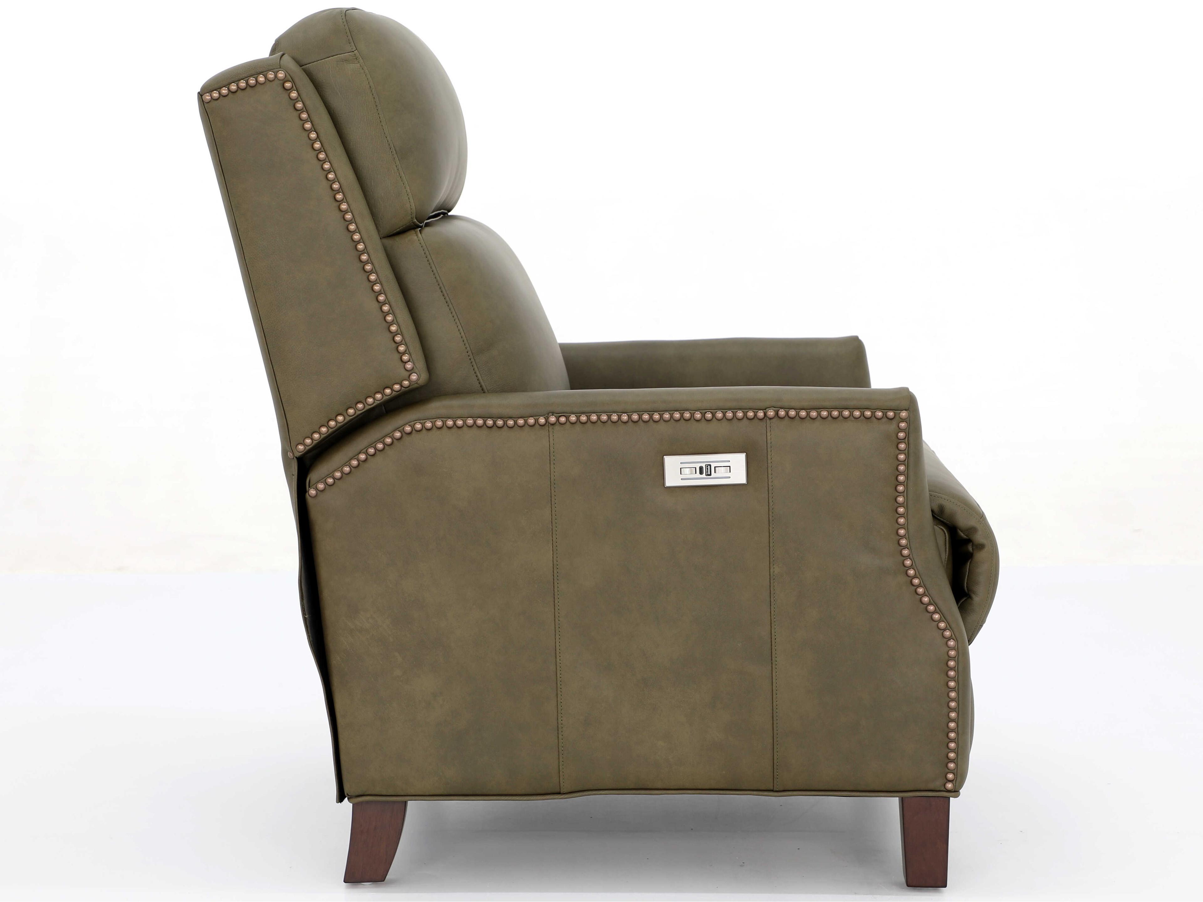 Barcalounger Vintage Charlotte Oasis Olive Green Leather Recliner