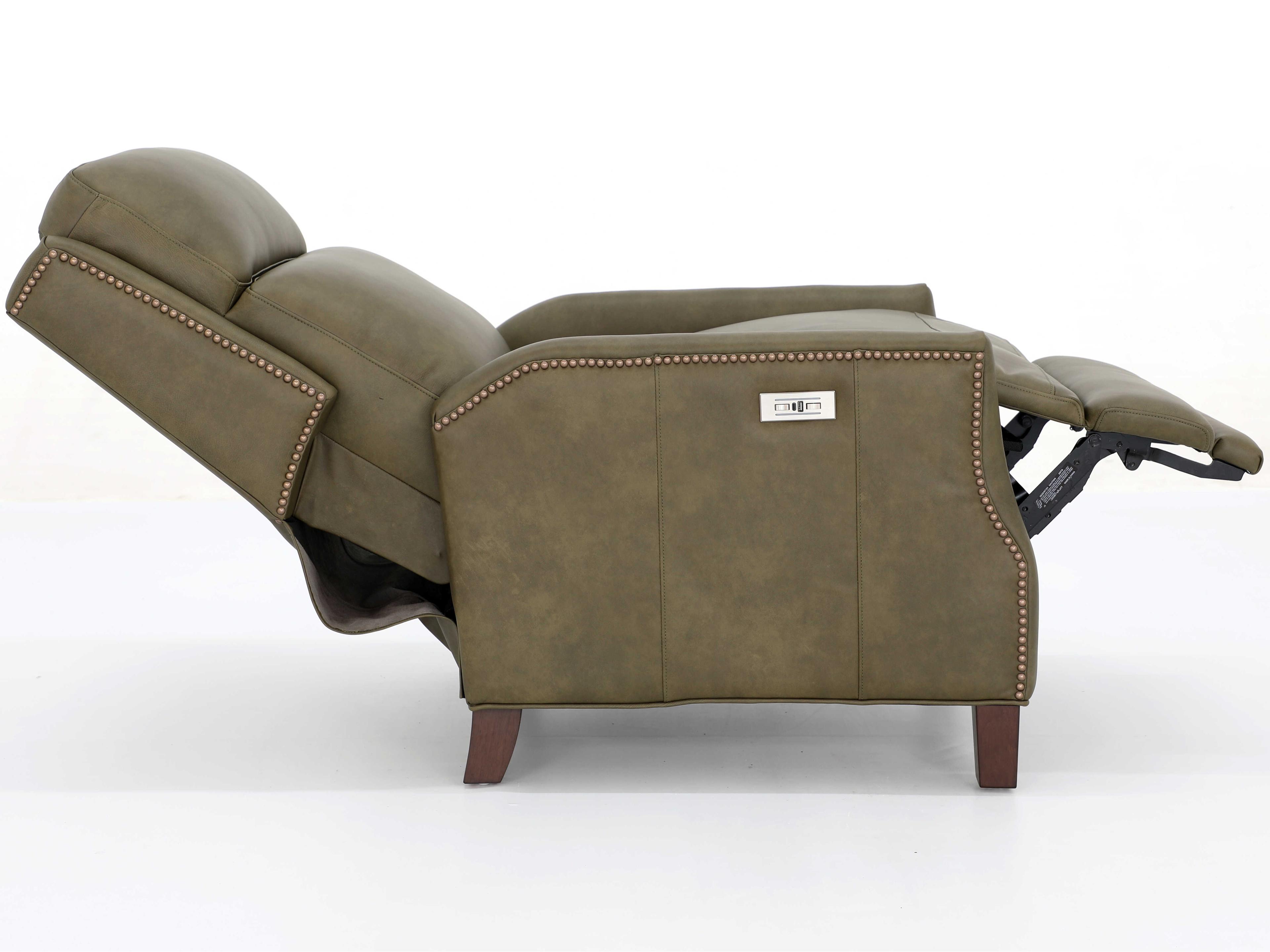 Barcalounger Vintage Charlotte Oasis Olive Green Leather Recliner