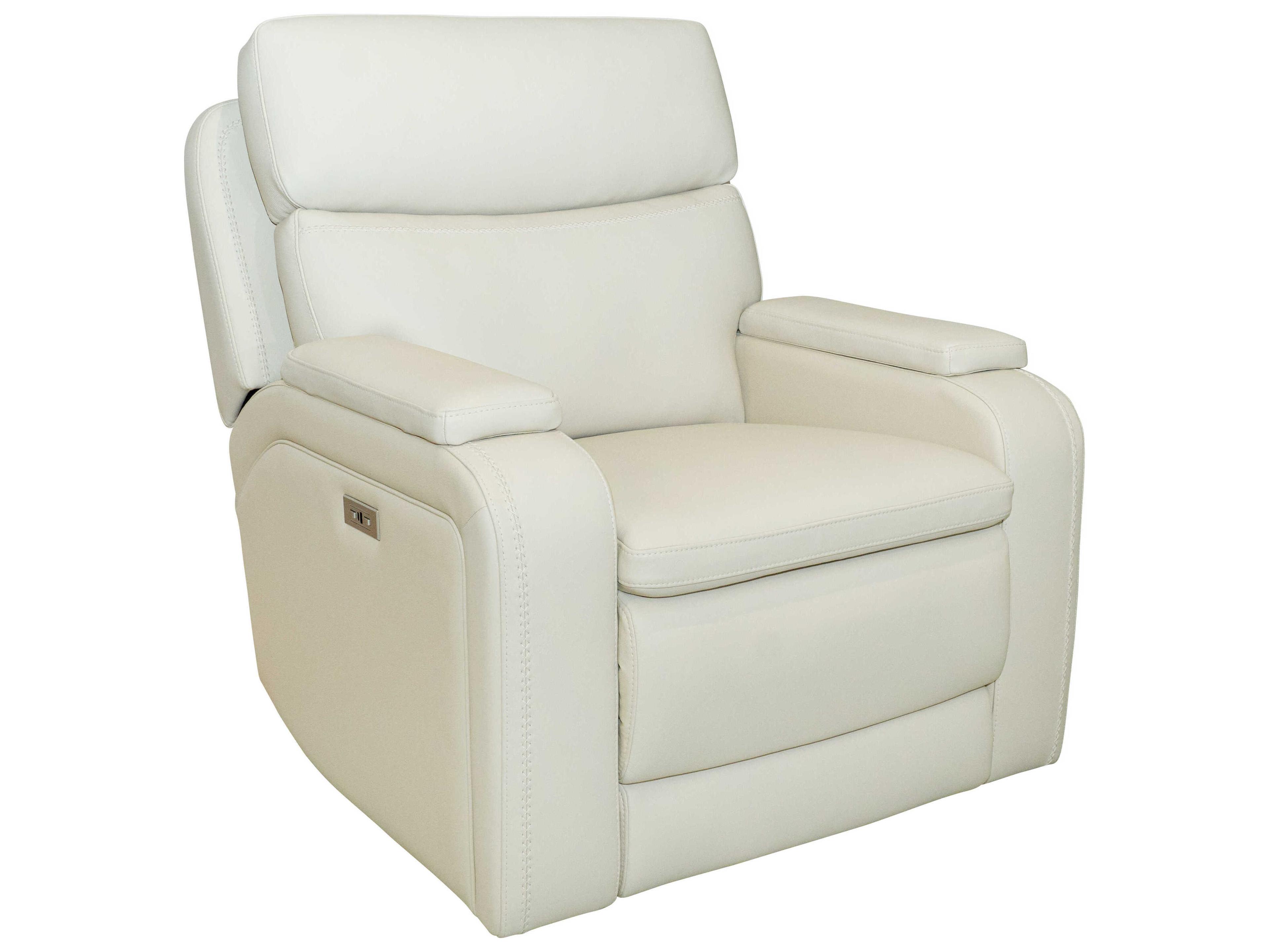 Modern Expressions Gunner Kobi Almond White Faux Leather Recliner