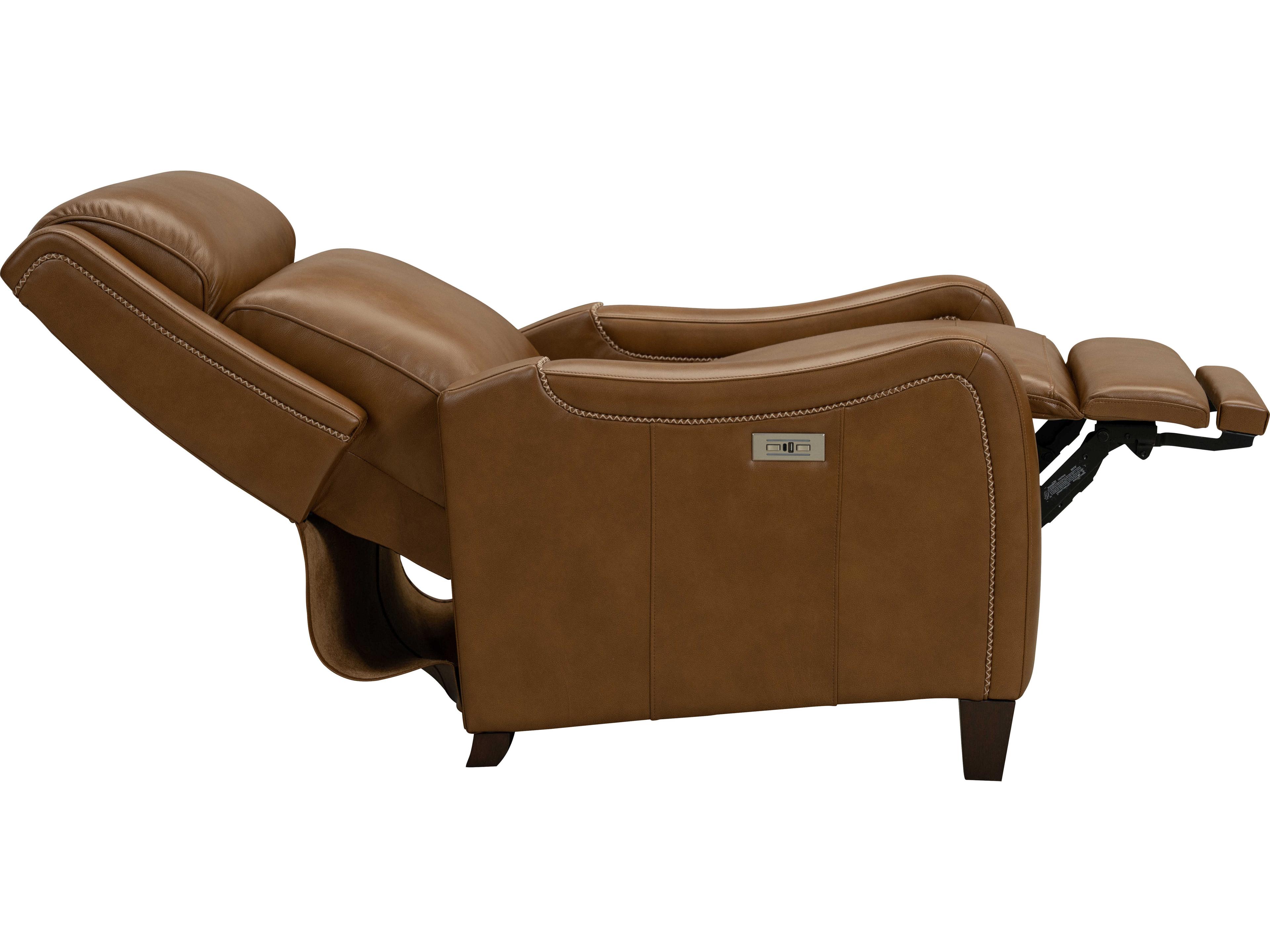 Barcalounger Vintage Taylor Elwood Saddle Brown Leather Recliner