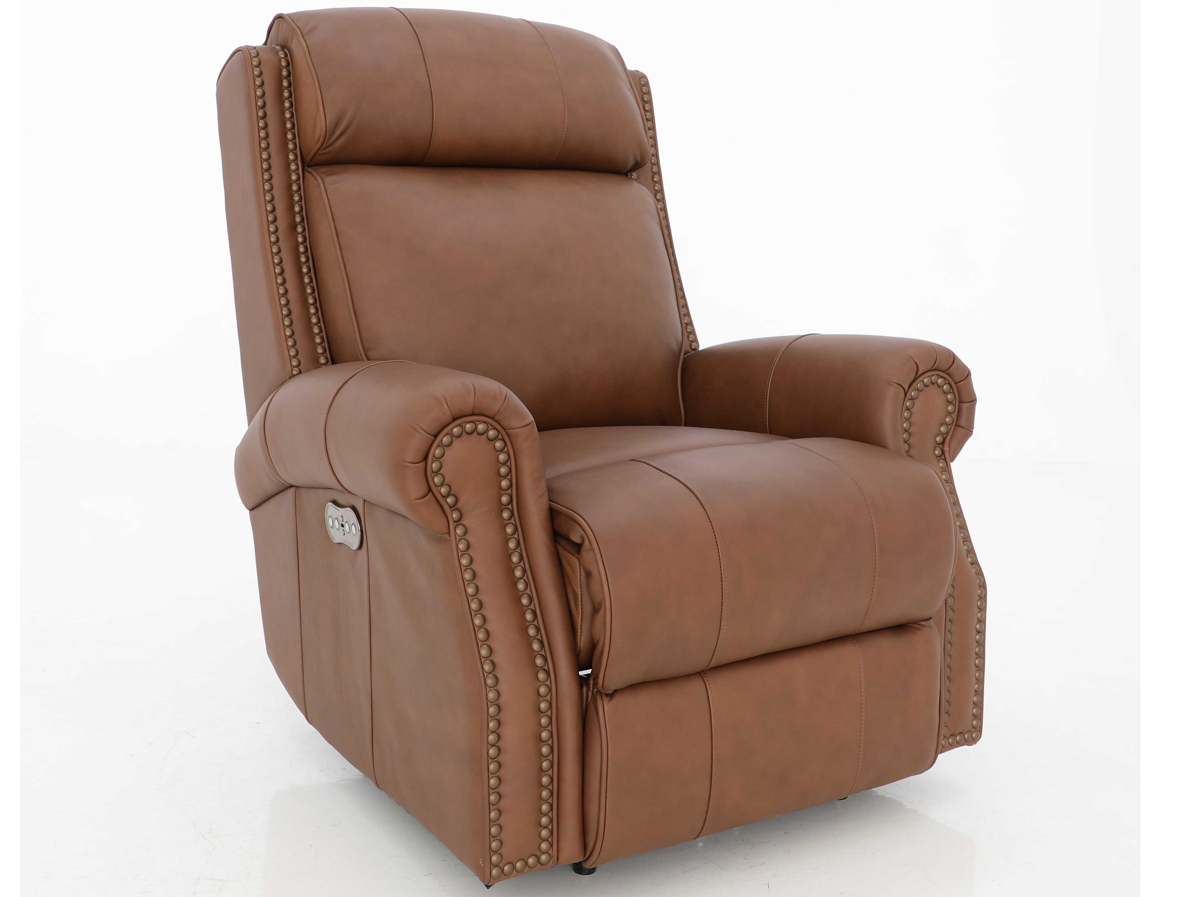 Vintage Blair Big & Tall Dobbs Saddle Brown Leather Recliner