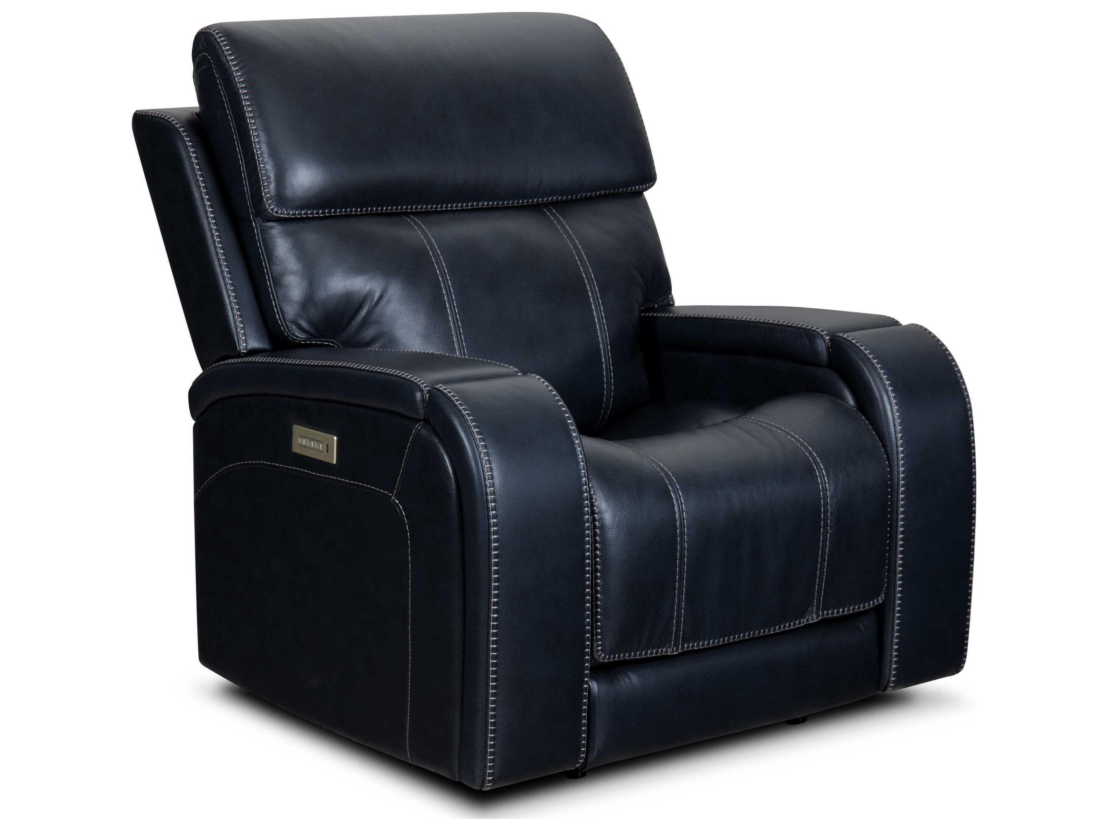 Modern Expressions Glenwood Rainer Ocean Black Faux Leather Recliner