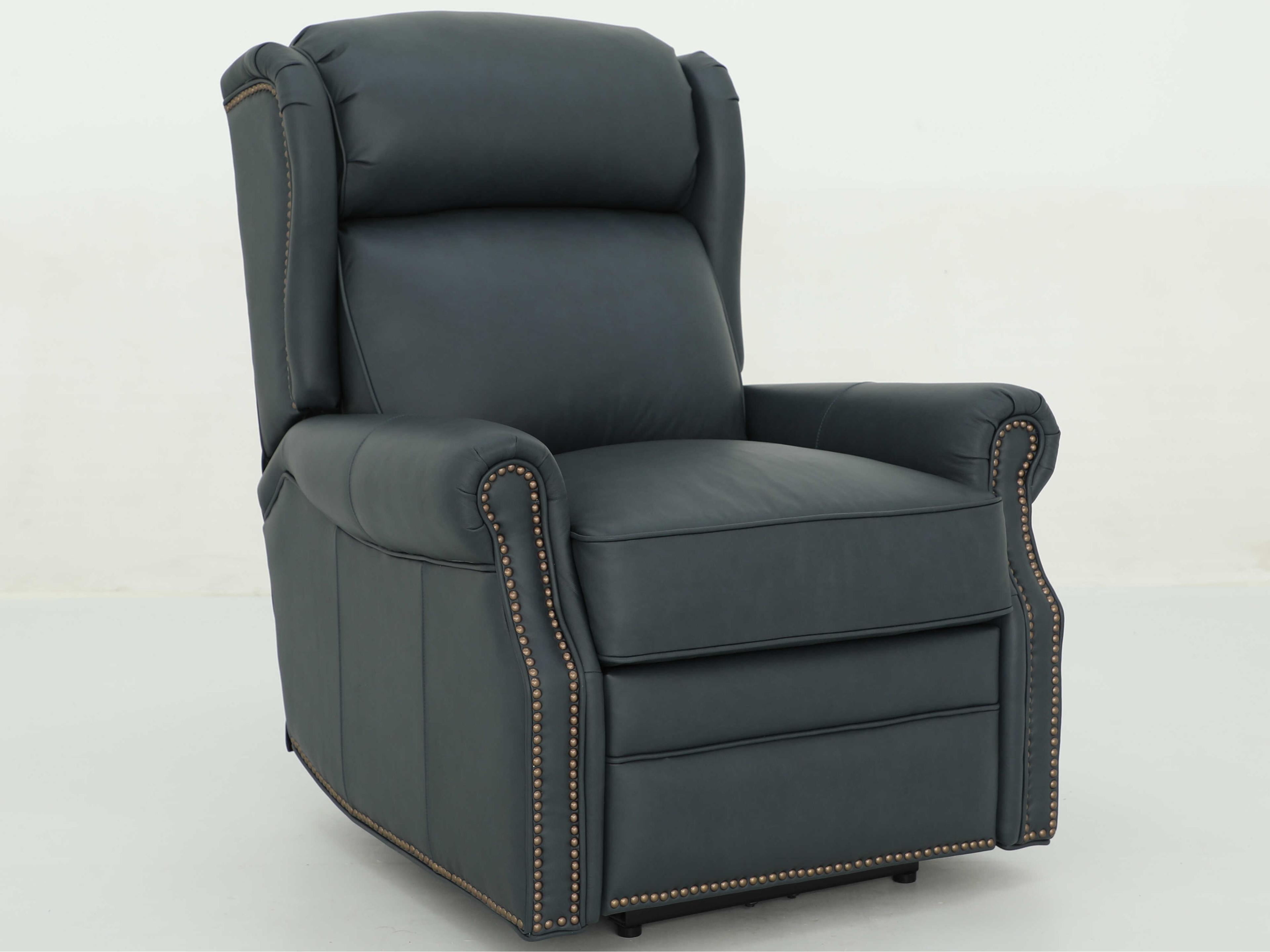 Vintage Gabby Santa Fe Ocean Blue Leather Recliner