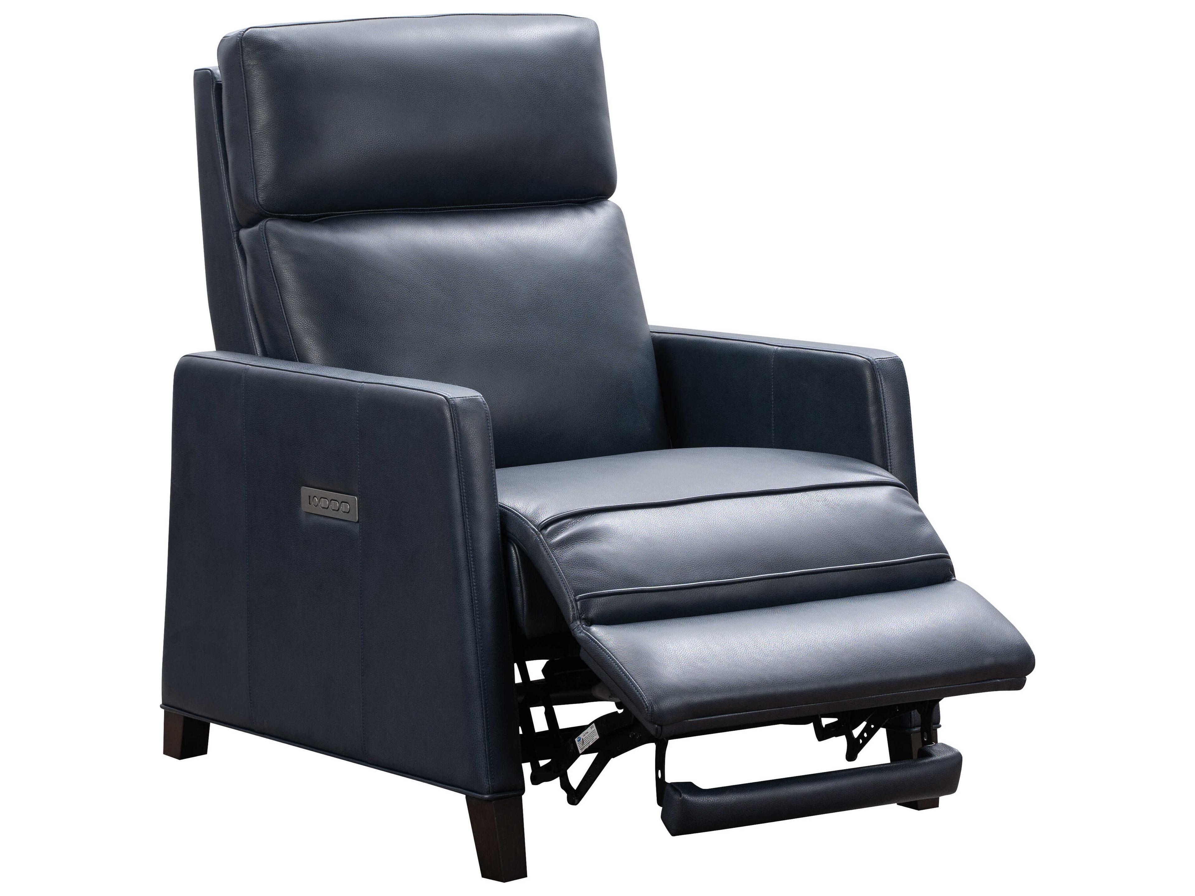 Barcalounger Zero Gravity James Barone Navy Blue Leather Recliner