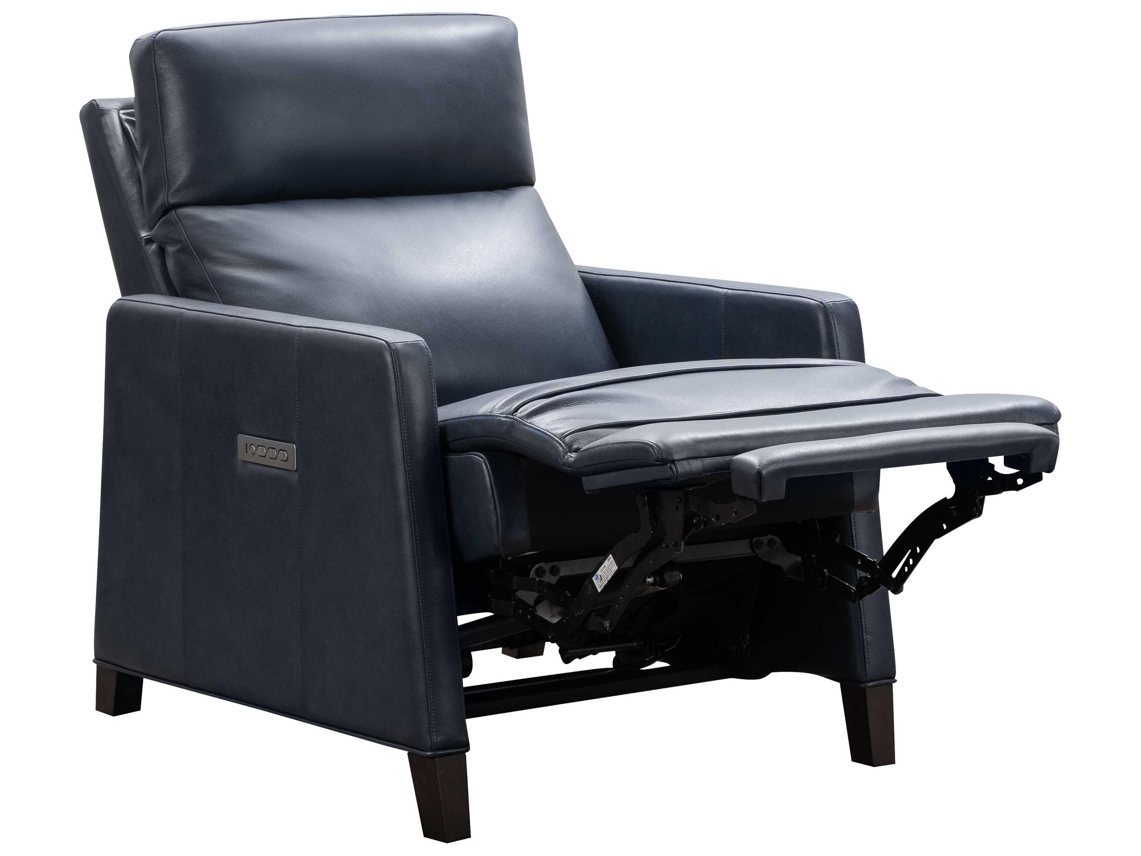 Barcalounger Zero Gravity James Barone Navy Blue Leather Recliner