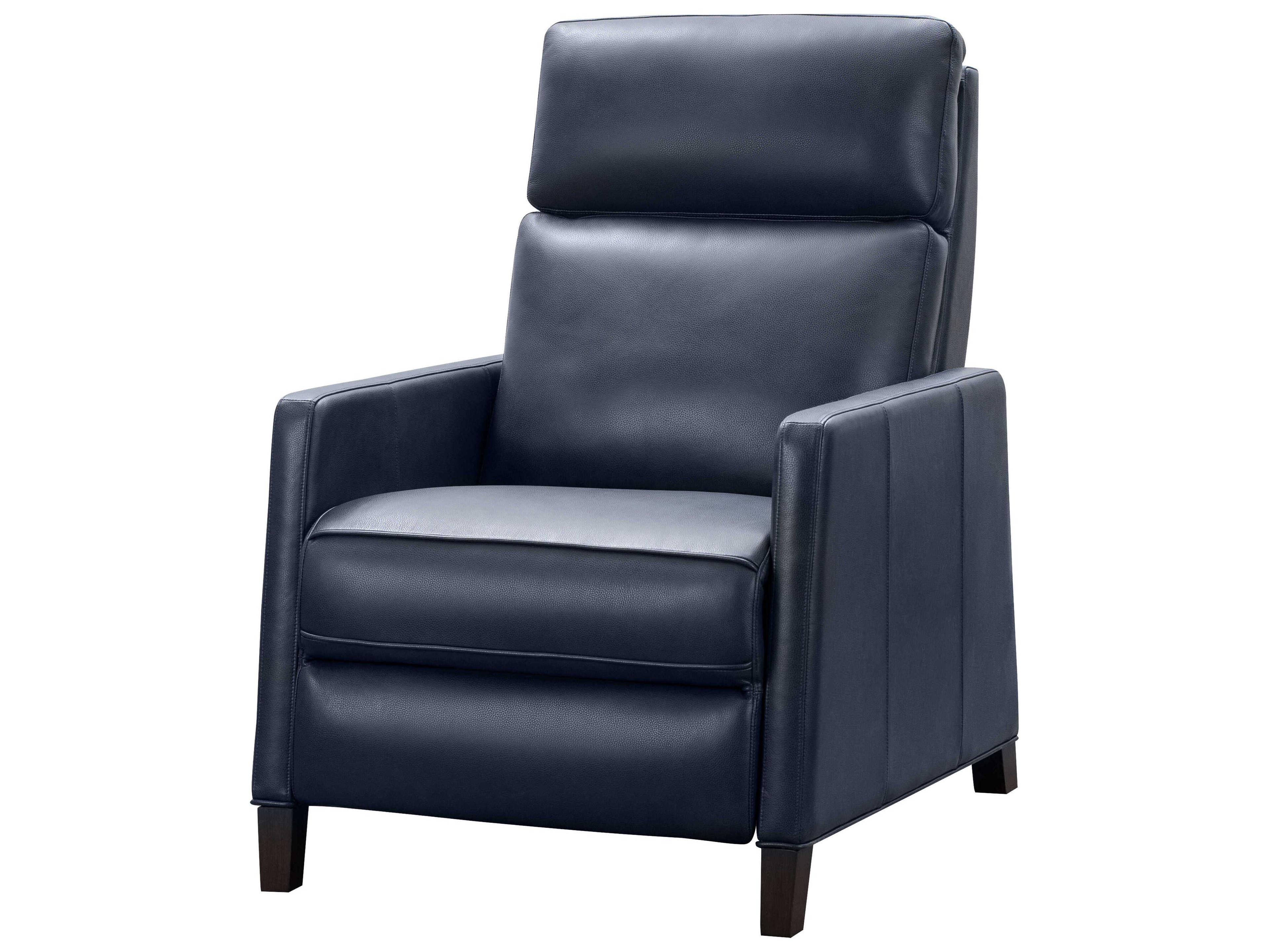 Barcalounger Zero Gravity James Barone Navy Blue Leather Recliner