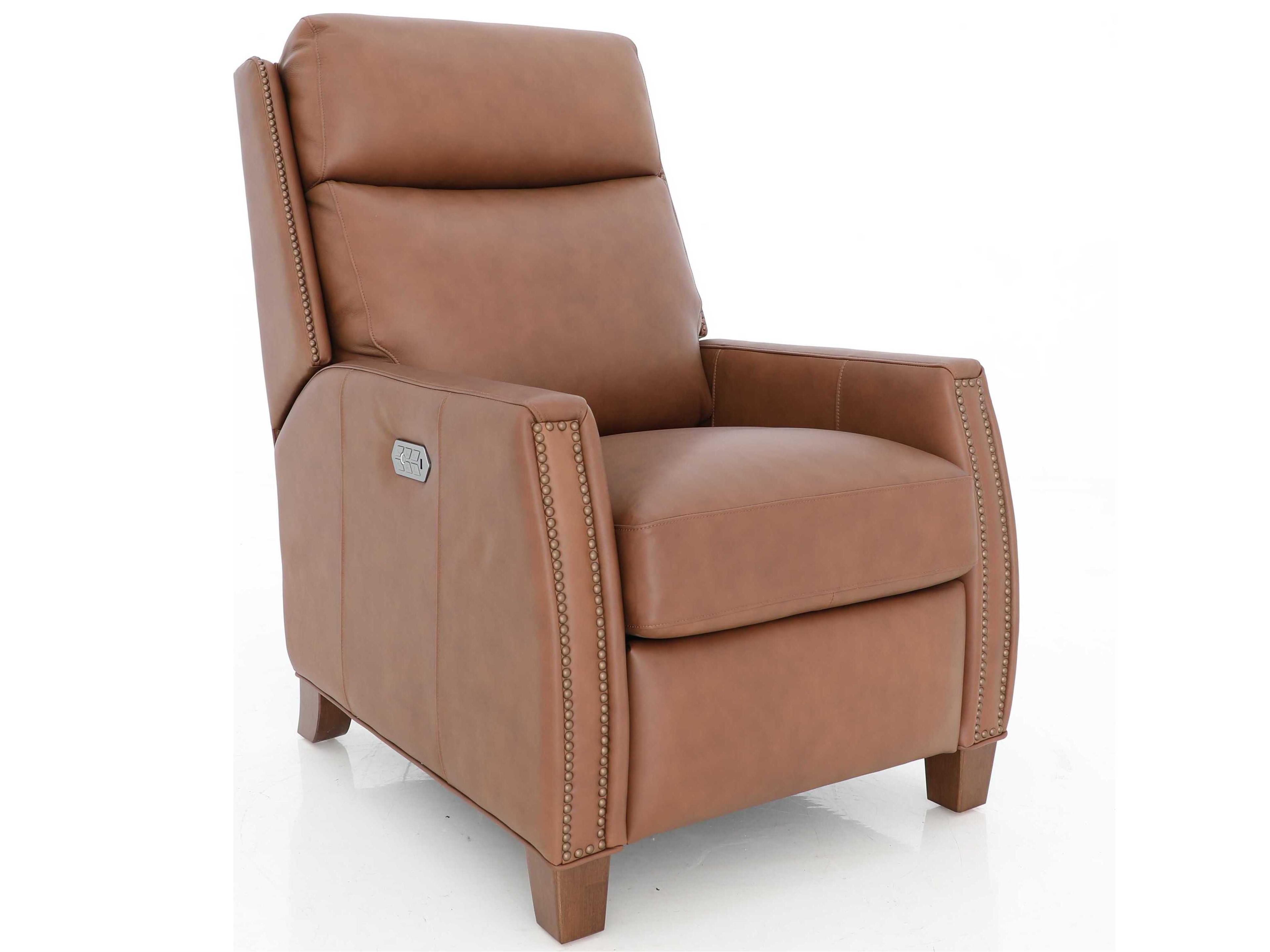 Vintage Anaheim Dobbs Saddle Tan Leather Recliner