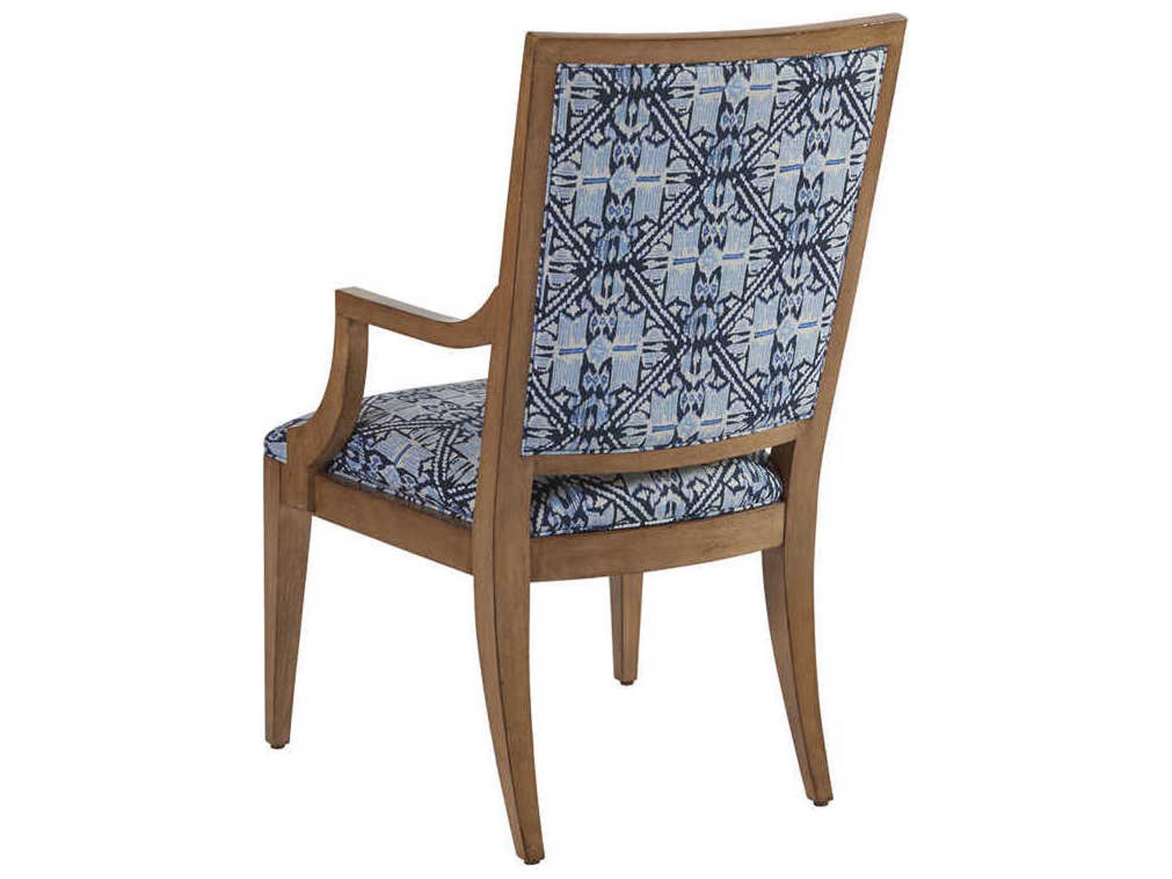 Barclay Butera Newport Eastbluff Blue Upholstered Arm Dining Chair