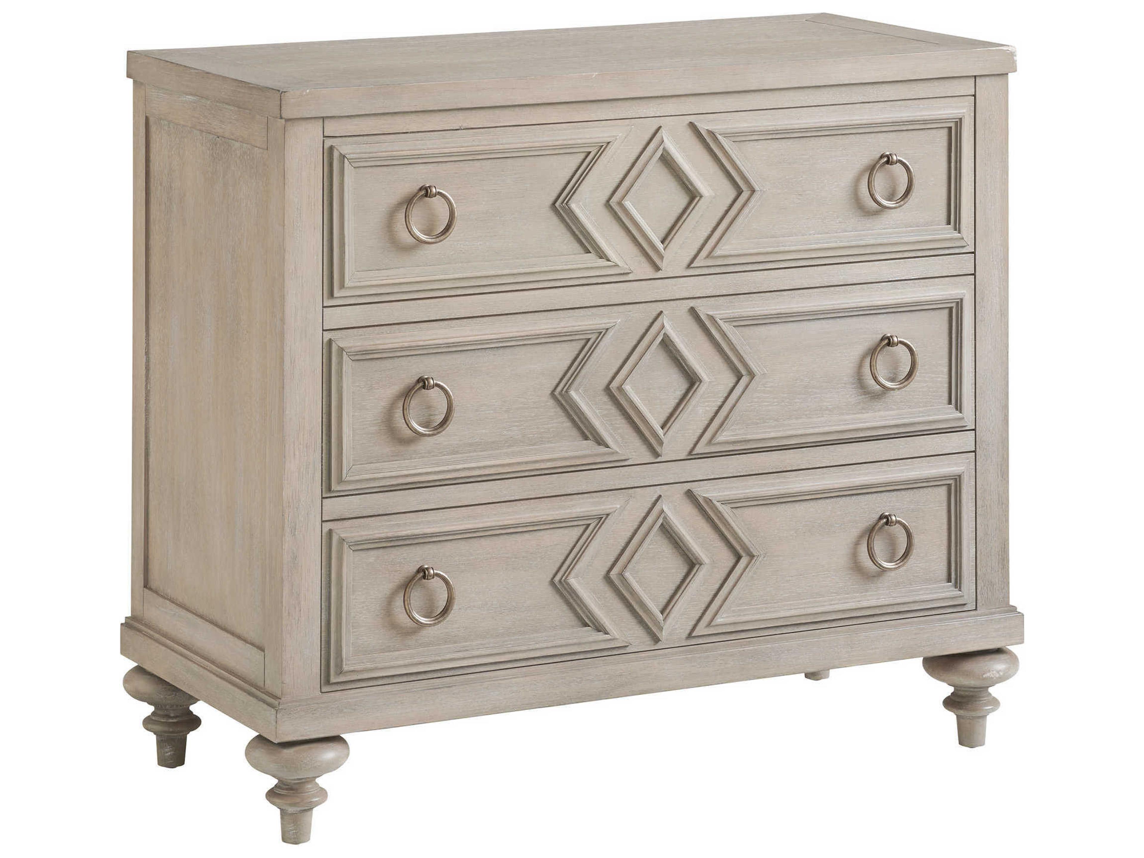 Malibu Costera 3-Drawers Brown Chest Nightstand