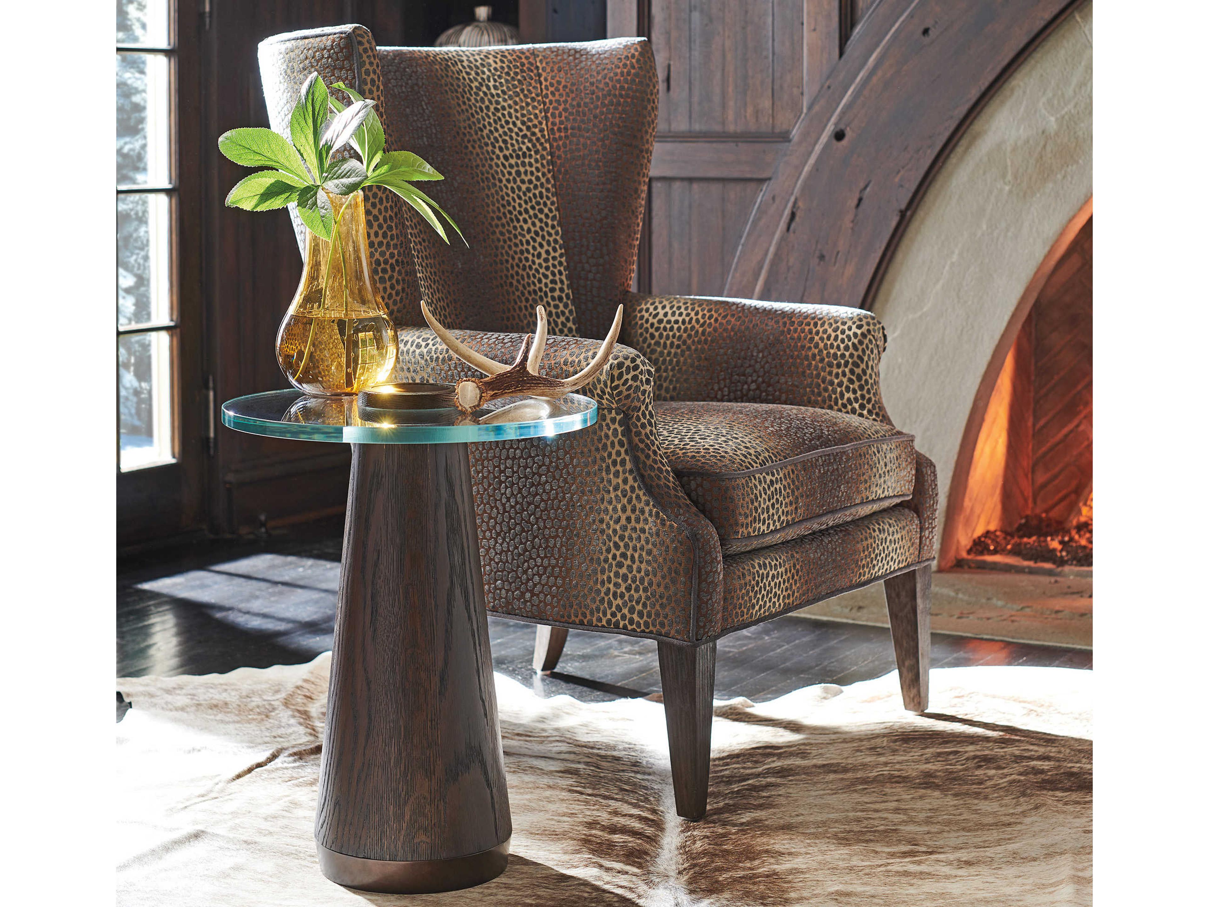 Barclay Butera Park City Apex Round Glass End Table