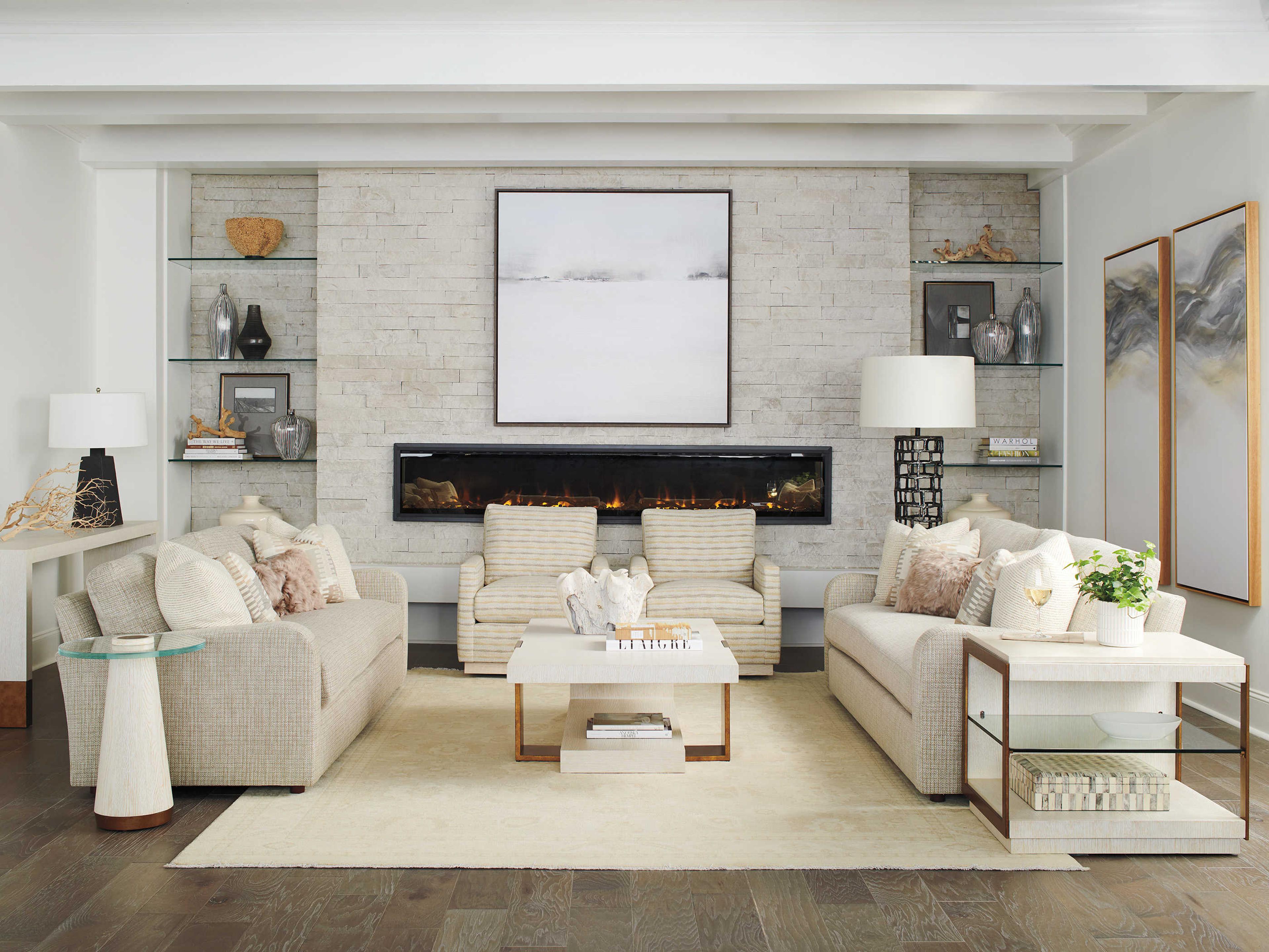 Barclay Butera Carmel Castlewood Round Glass End Table