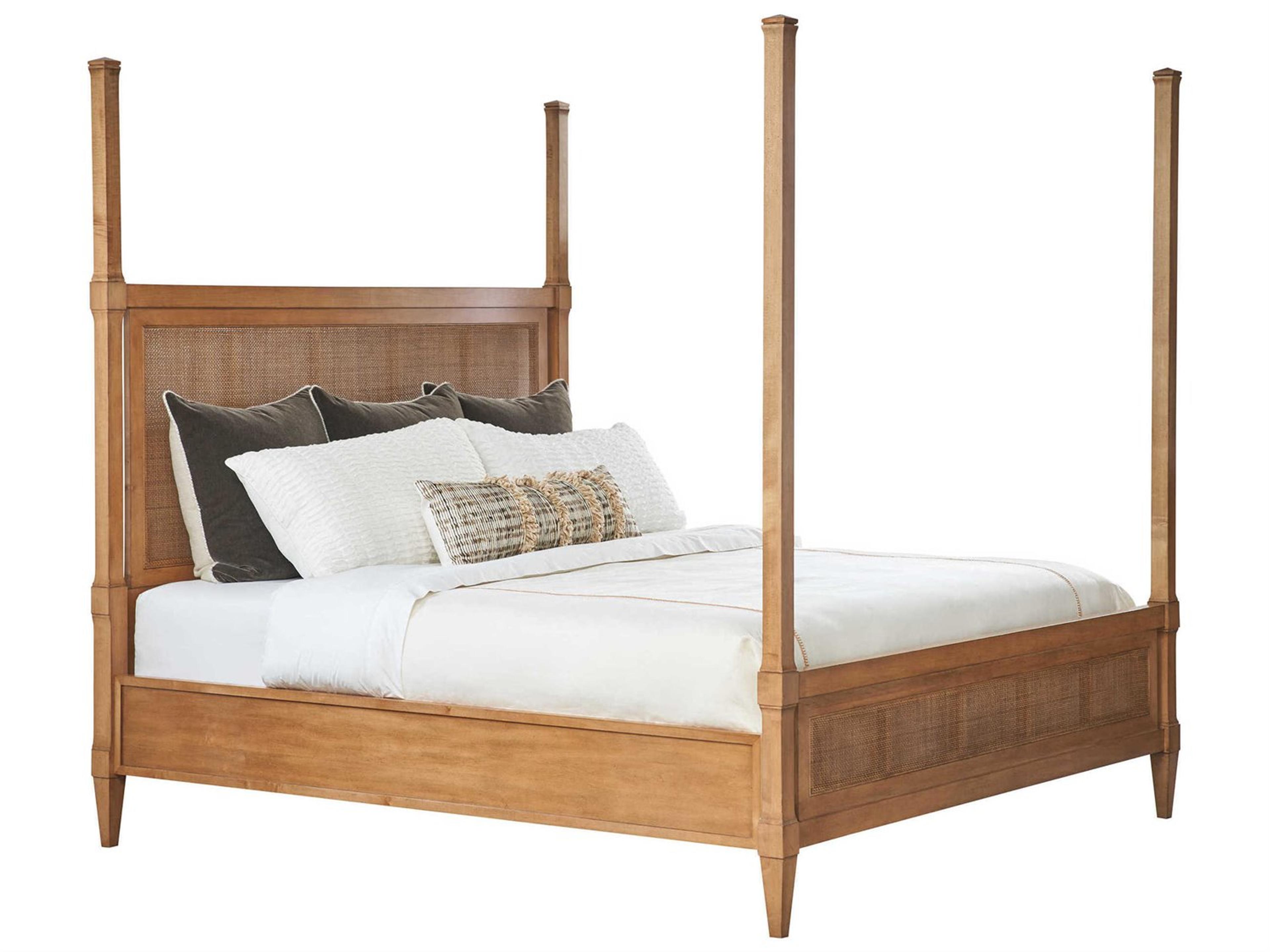 Laguna Strand Brown Wood King Four Poster Bed