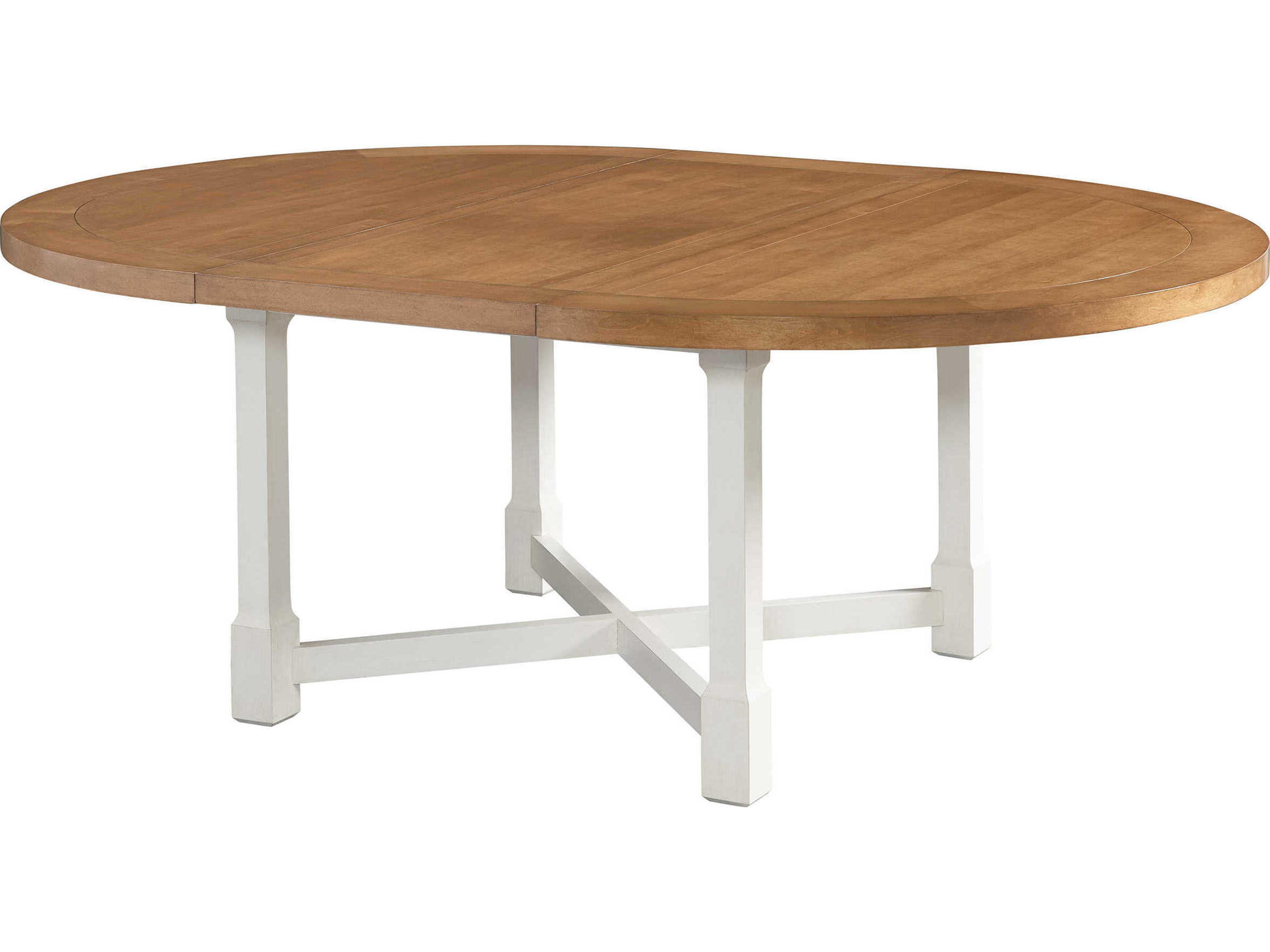 Laguna Capistrano Extendable Oval Wood Table Rock Tides Linen Dining