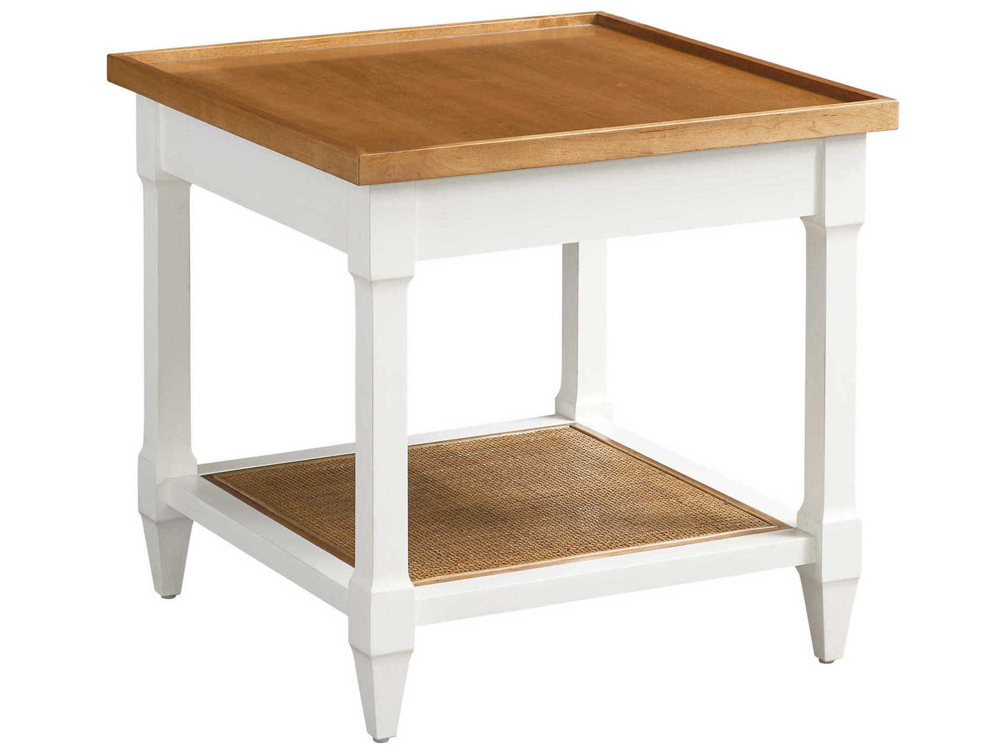 Laguna Temple Square Wood Table Rock Tides Linen End