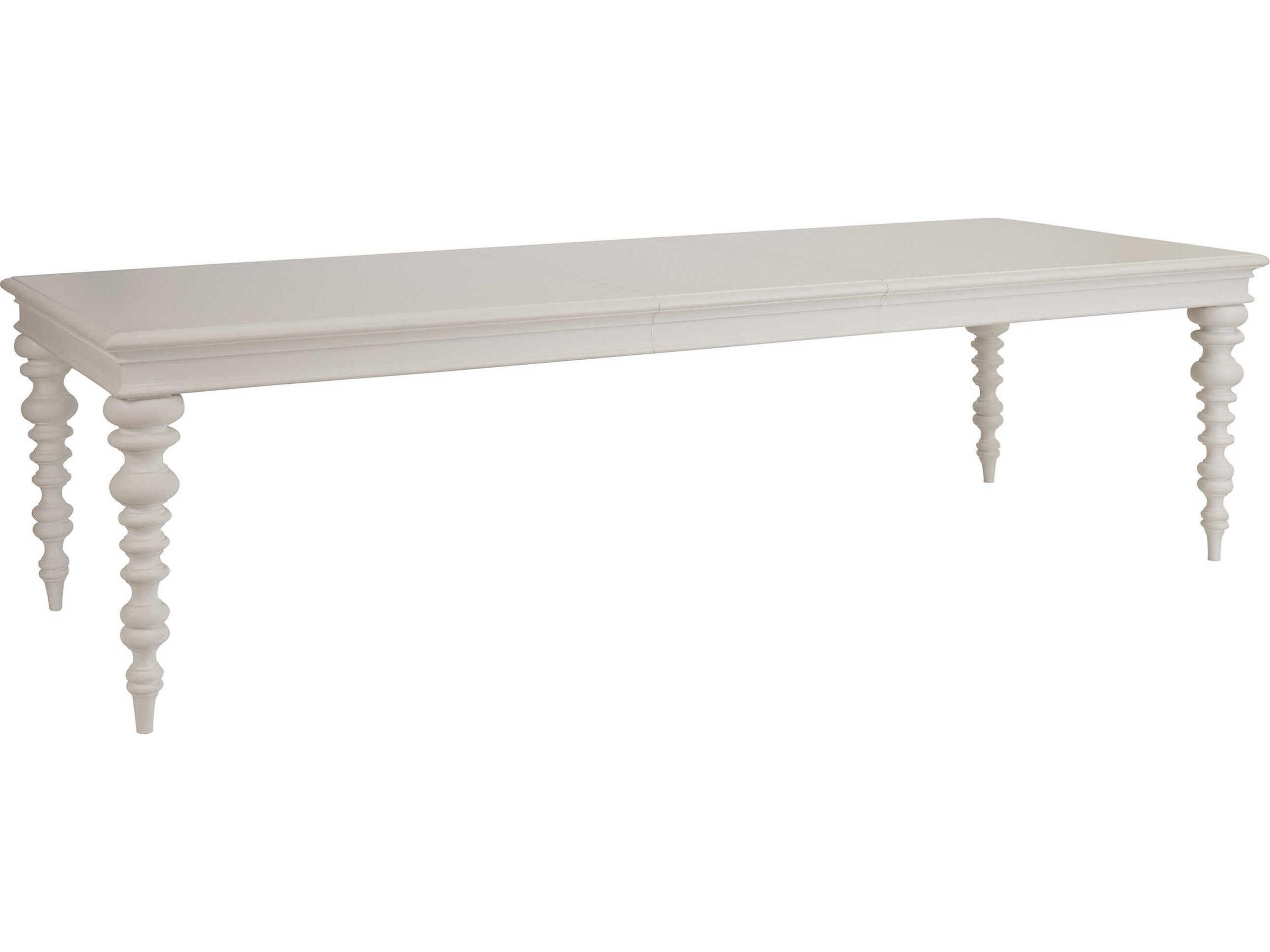 Villa Blanca Rectangular Wood Mallet White Palazzo Dining Table