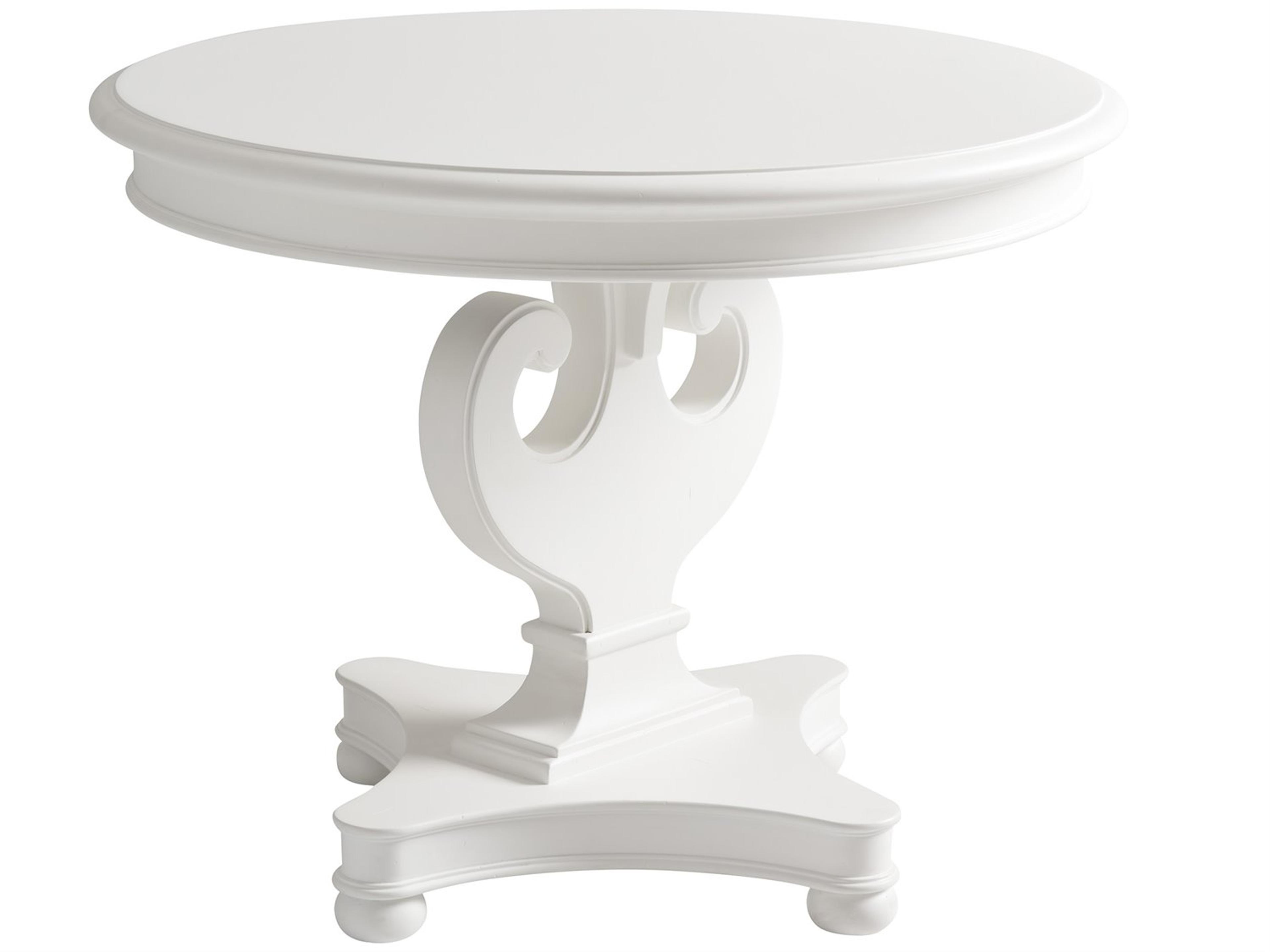 Villa Blanca Round Wood Mallet White Athenia End Table