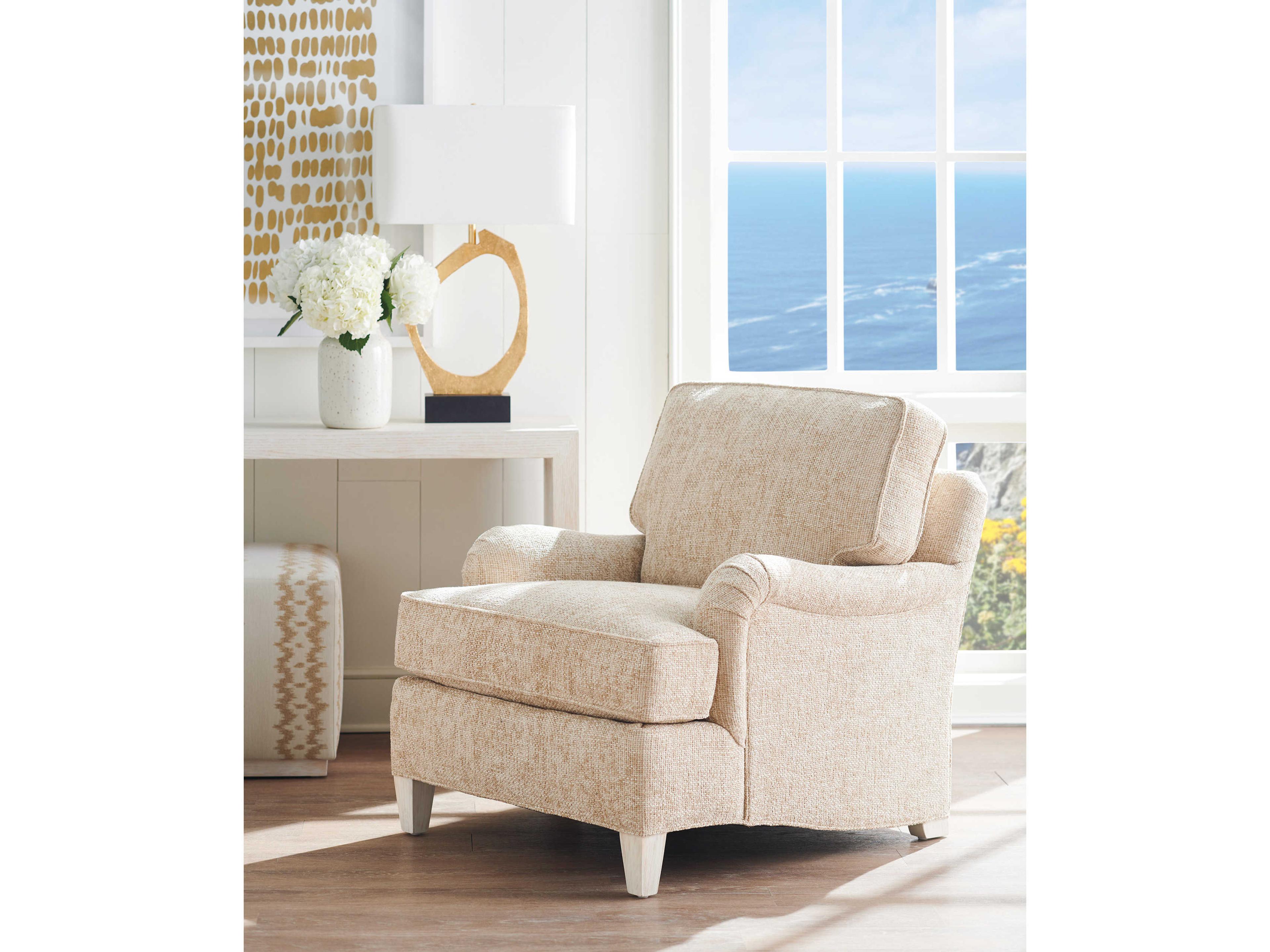 Barclay Butera Upholstery Grady Beige Fabric Accent Chair