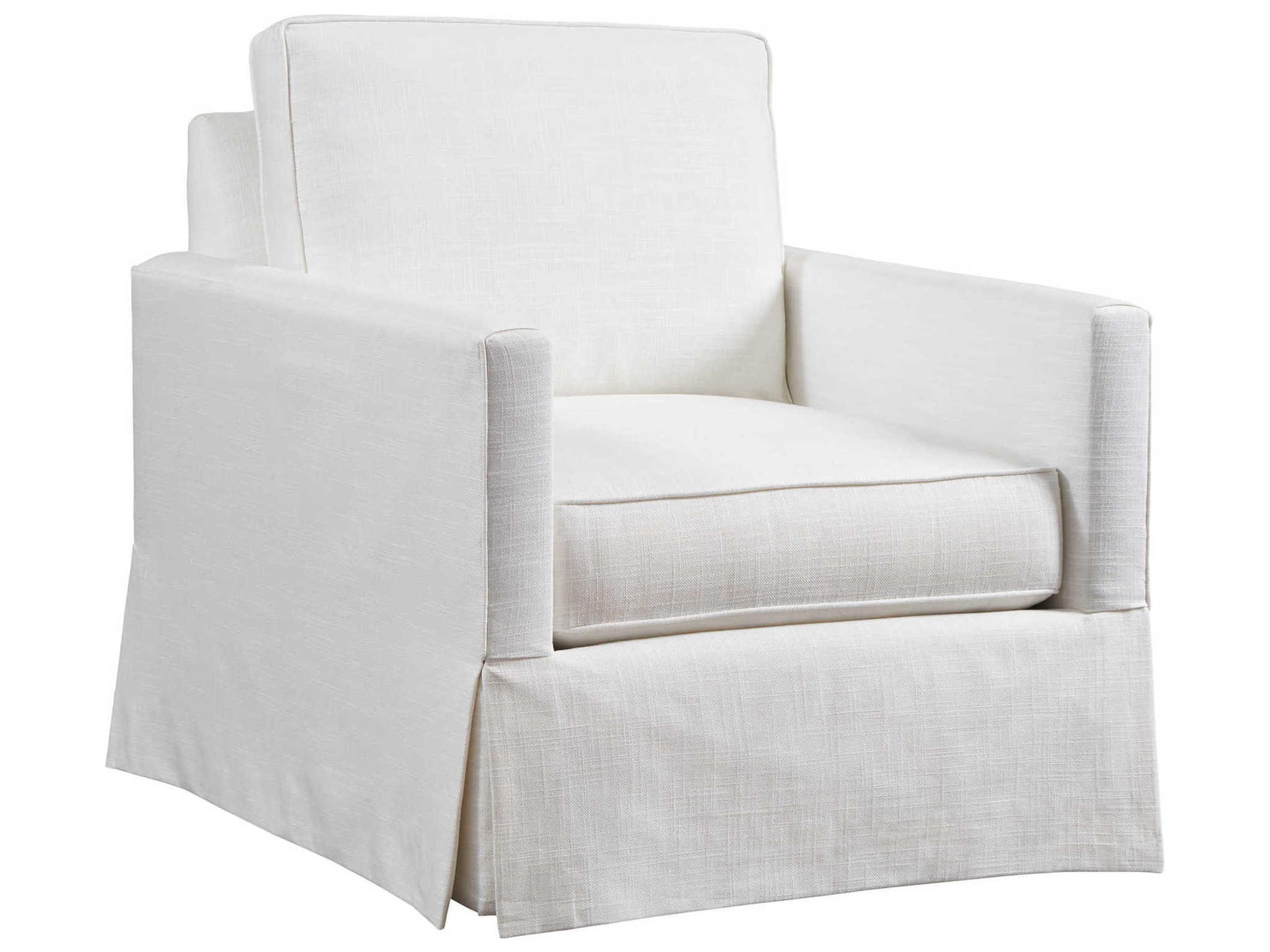 Upholstery Beach Club Fabric Swivel White Accent Chair