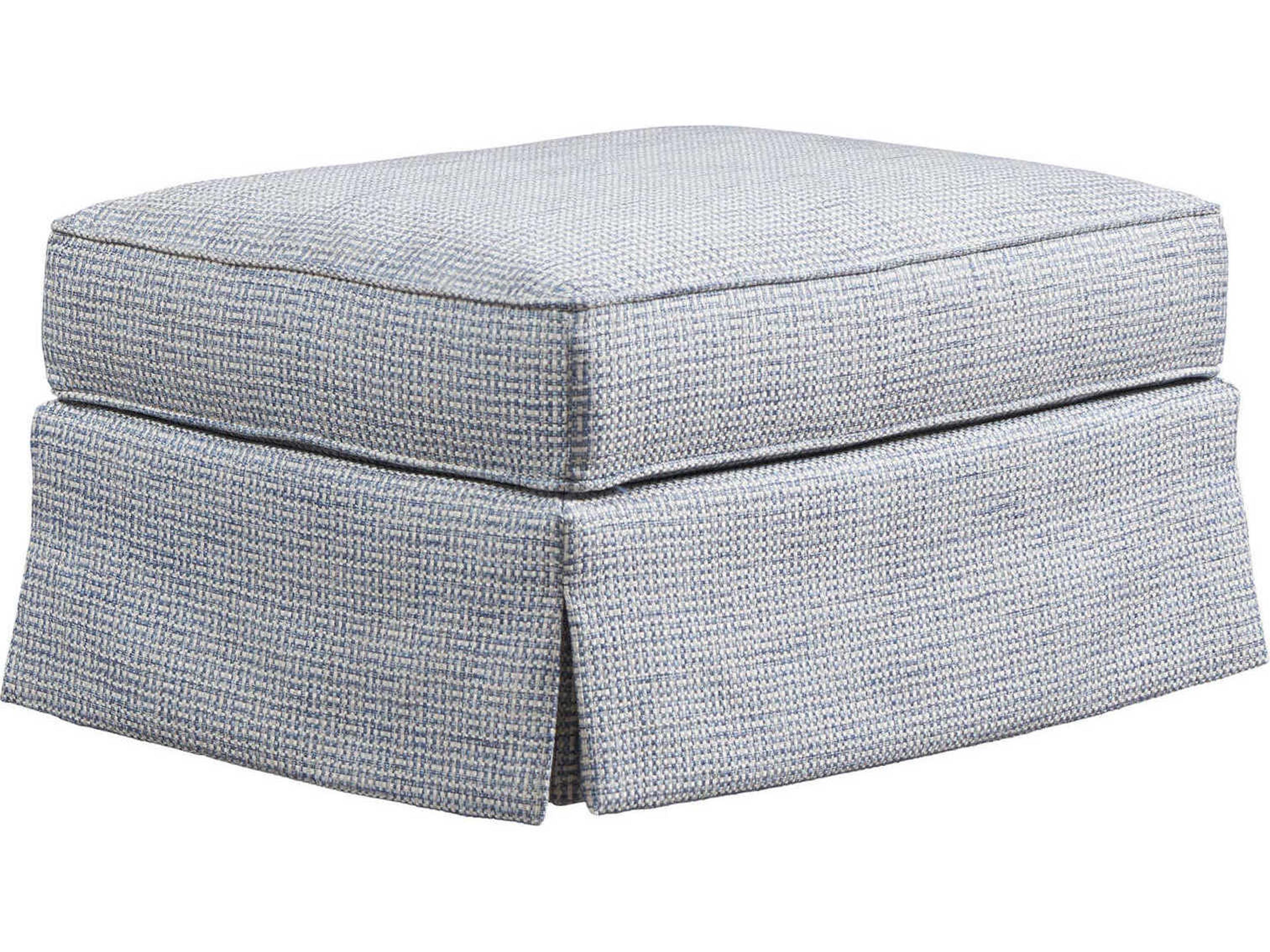 Upholstery Beach Club Blue Upholstered Ottoman