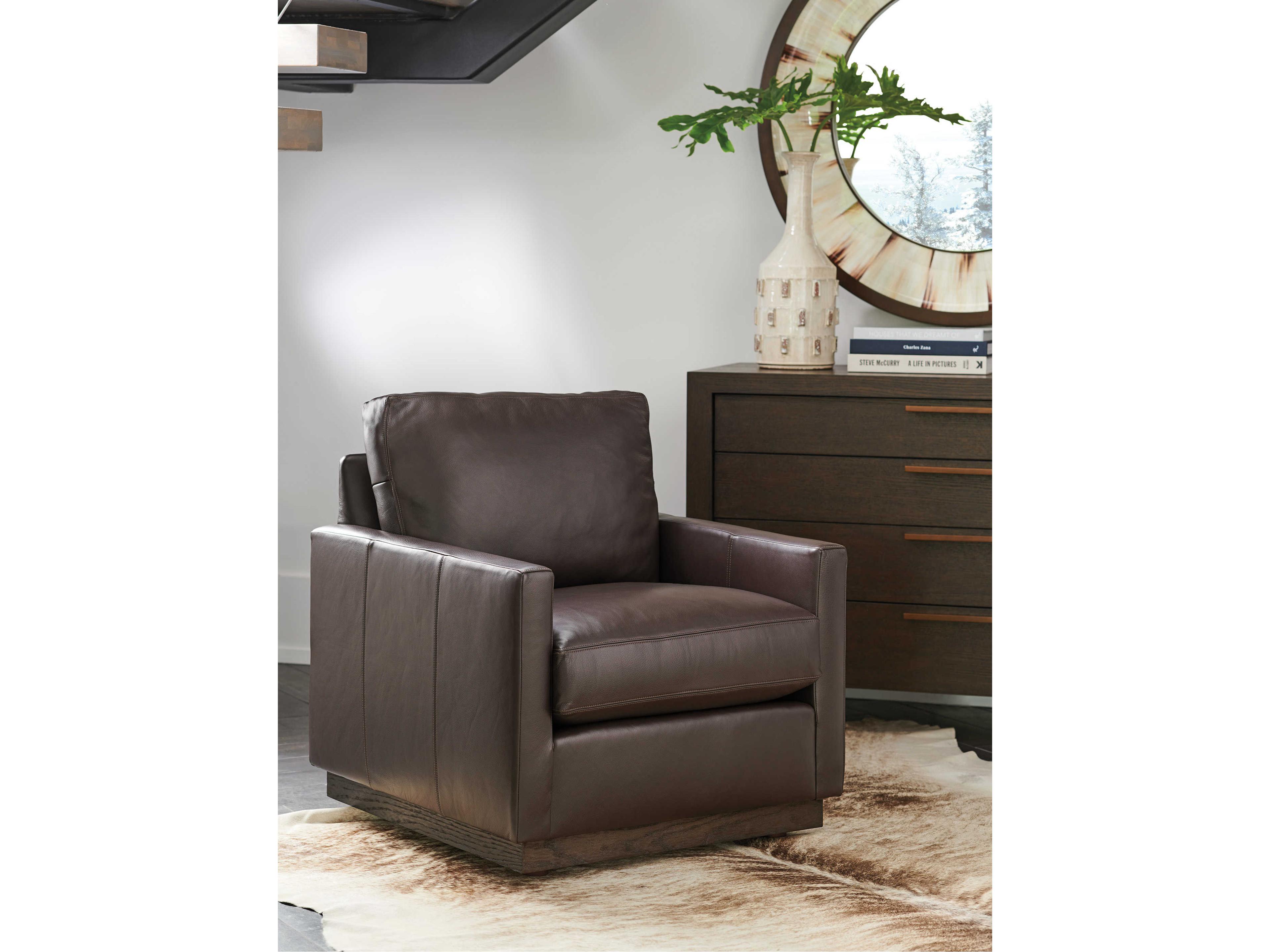Barclay Butera Upholstery Meadow View Brown Leather Accent Chair
