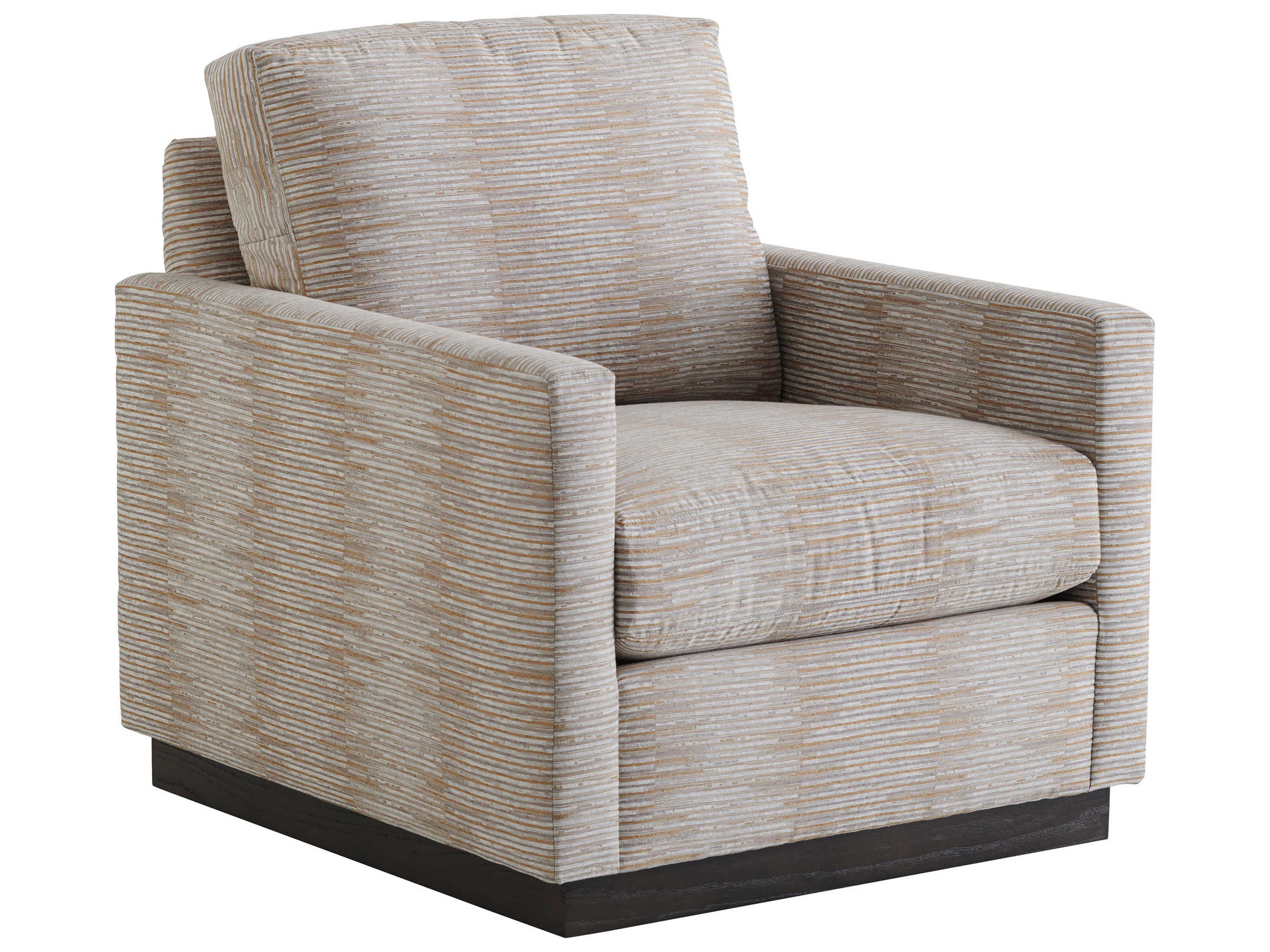 Barclay Butera Upholstery Meadow View Swivel Beige Fabric Accent Chair