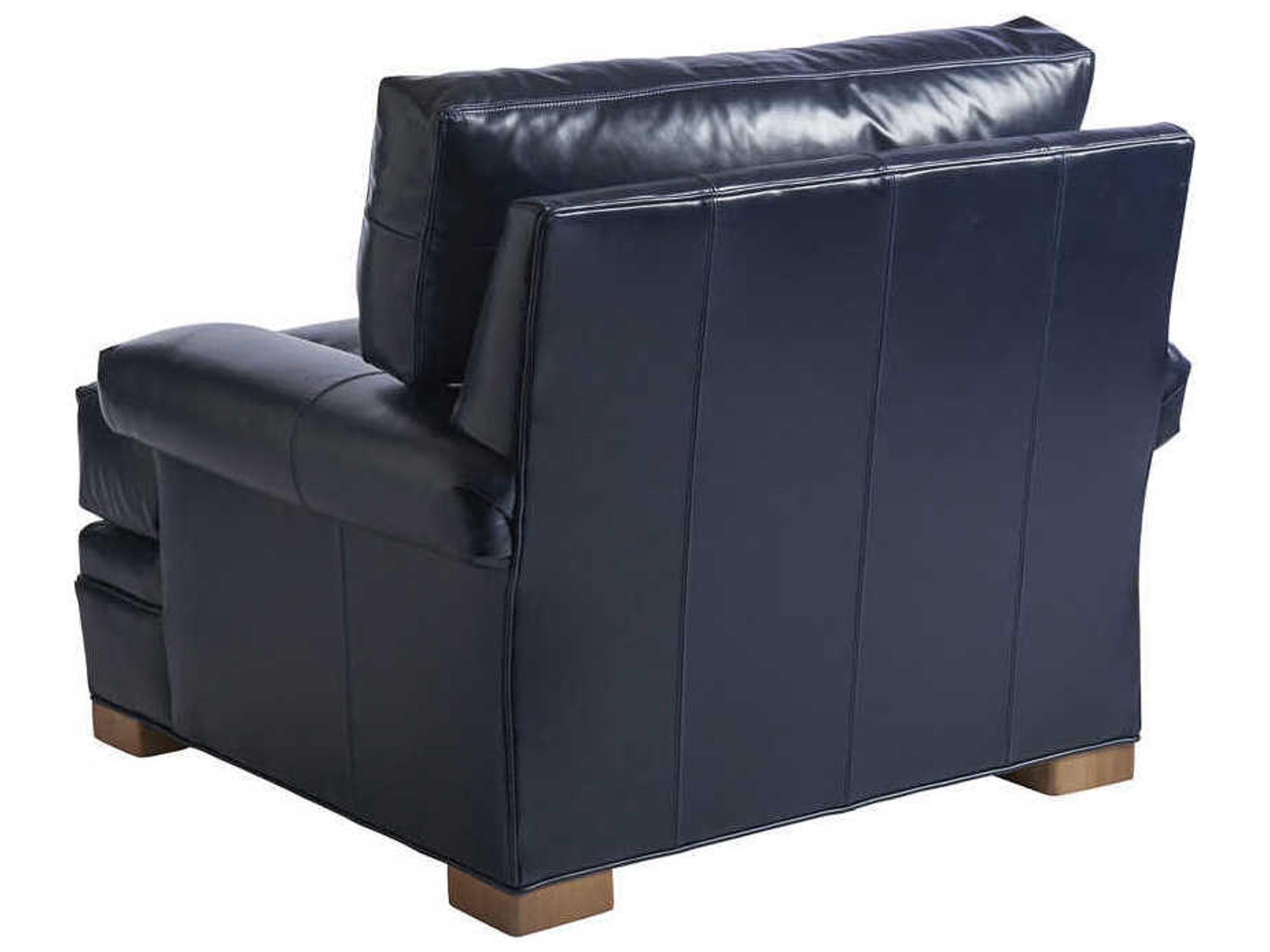 Barclay Butera Upholstery Maxwell Blue Leather Accent Chair