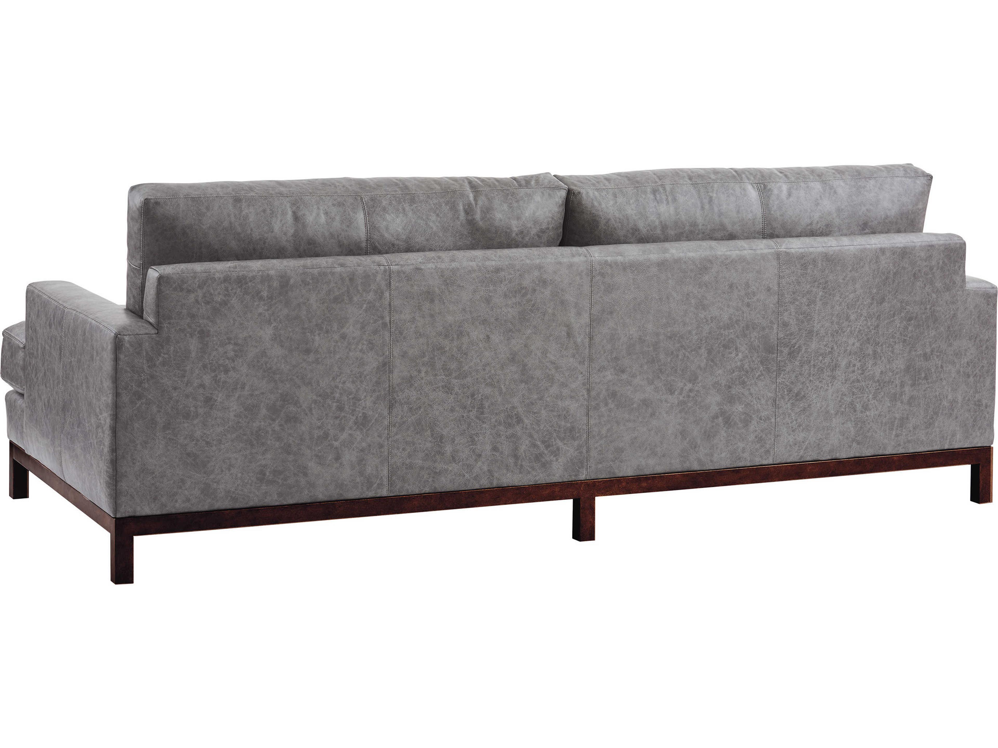 Barclay Butera Upholstery Horizon Ocean Gray Leather Sofa