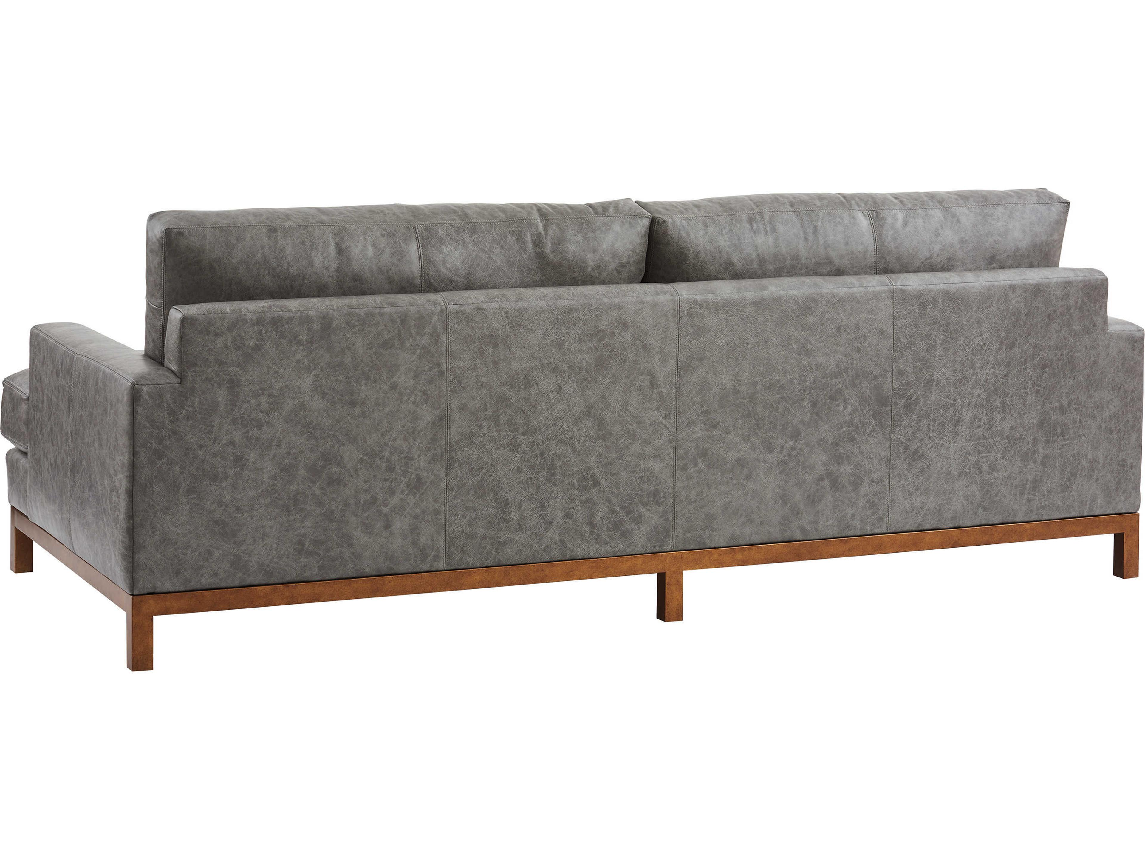 Barclay Butera Upholstery Horizon Ocean Gray Leather Sofa