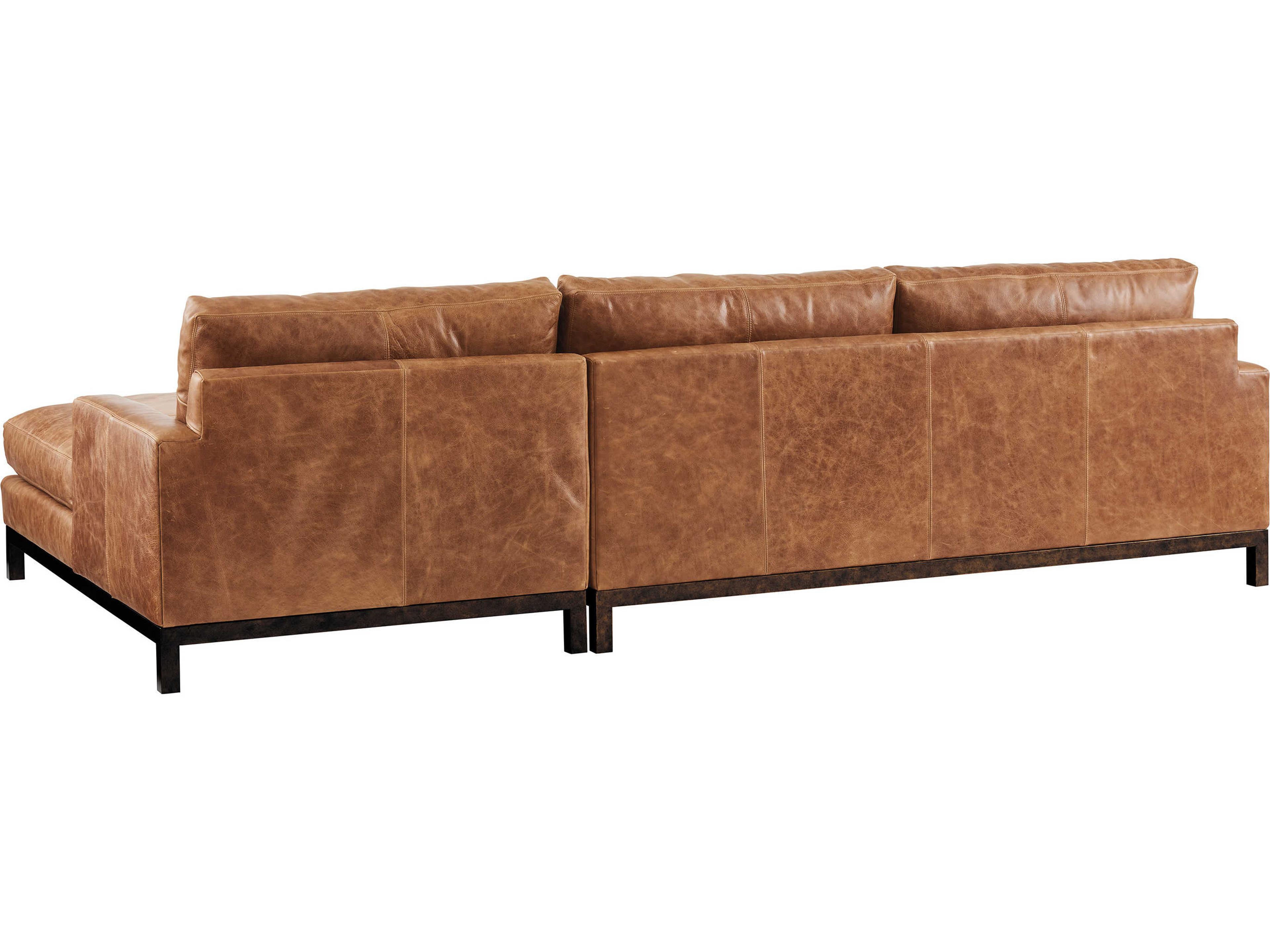 Barclay Butera Upholstery Horizon Brown Leather Sectional Sofa