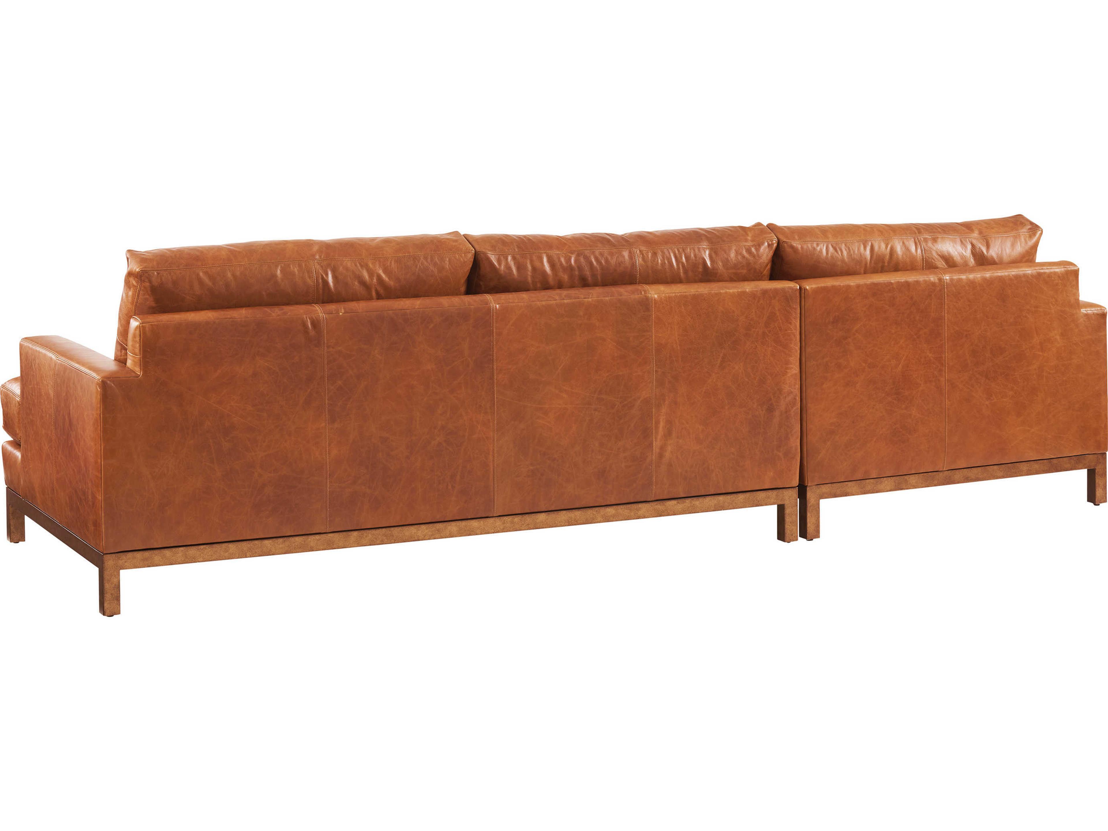 Barclay Butera Upholstery Horizon Brown Leather Sectional Sofa
