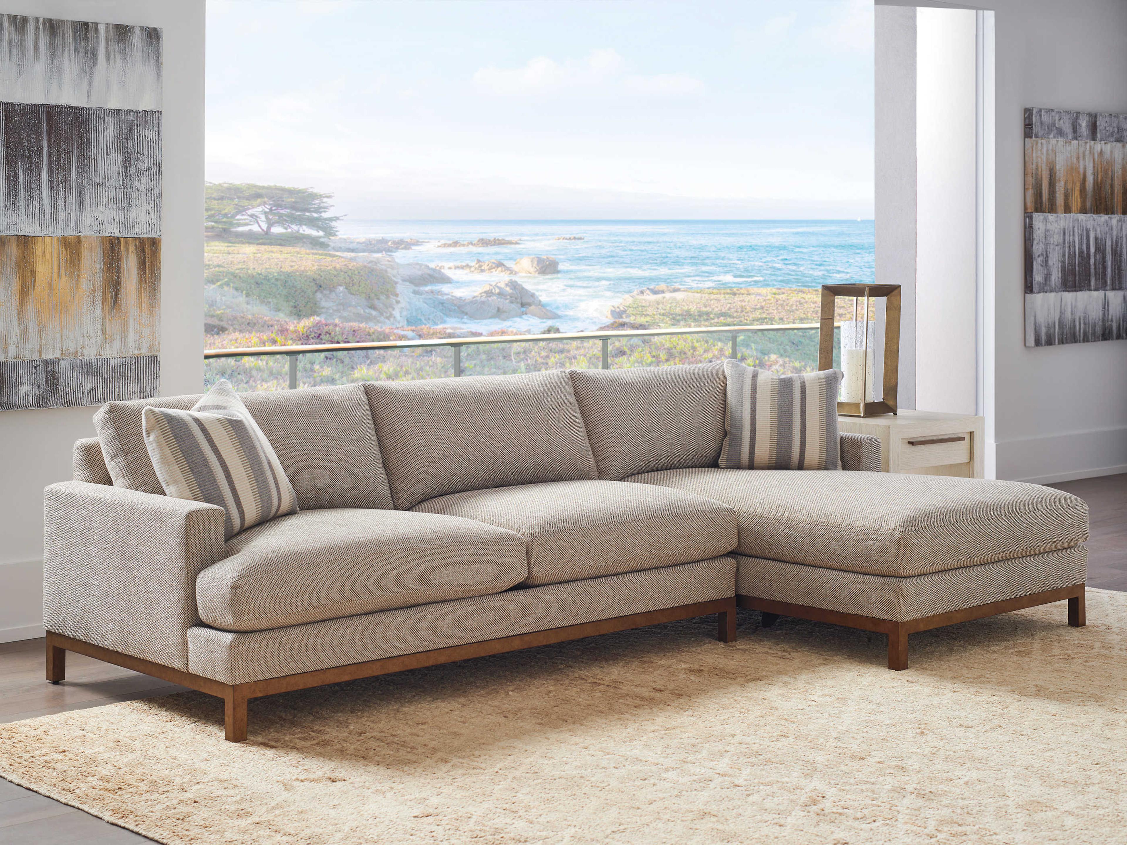 Barclay Butera Upholstery Horizon Cream Upholstered Sectional Sofa