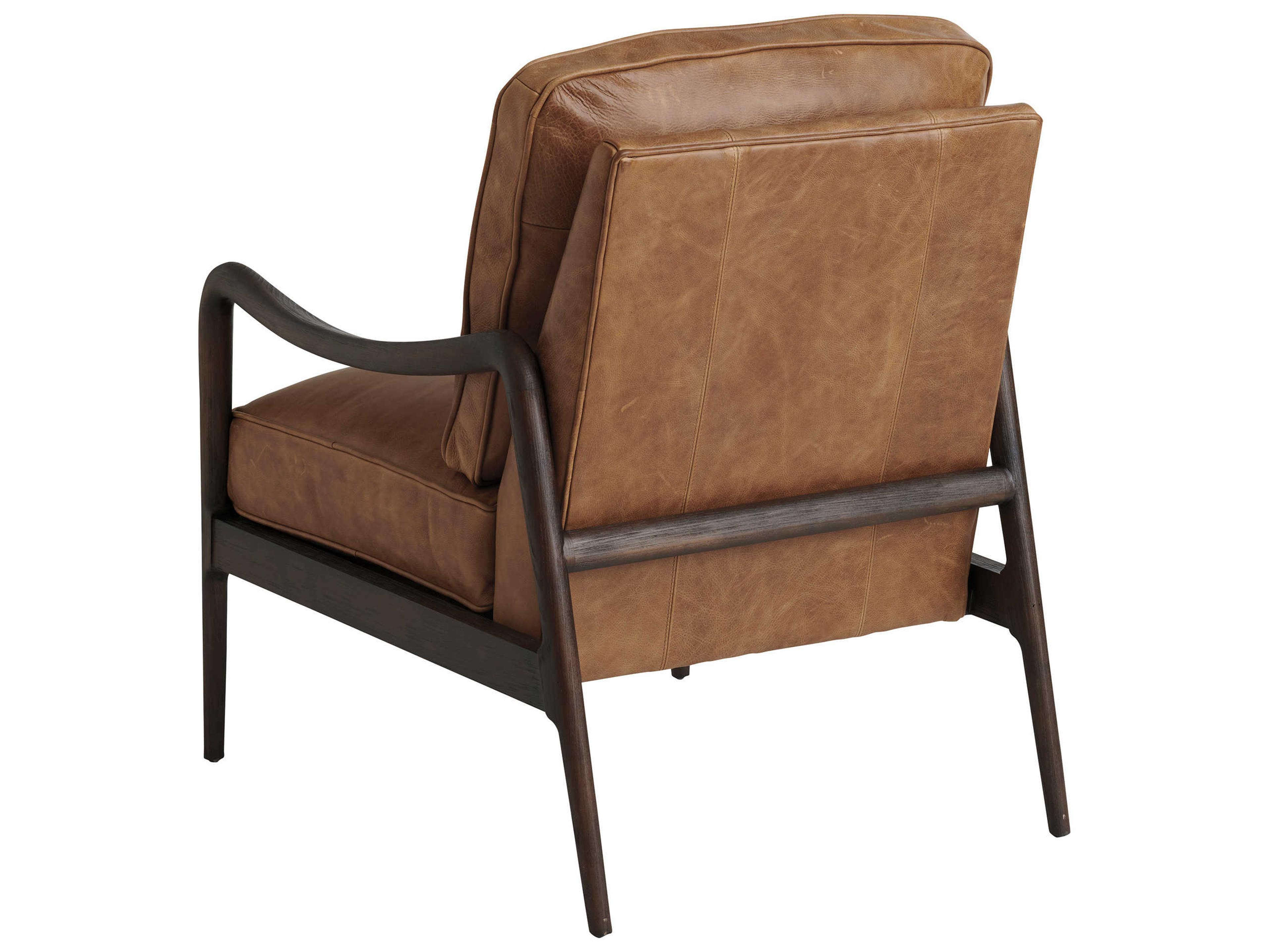 Barclay Butera Upholstery Leblanc Brown Leather Accent Chair