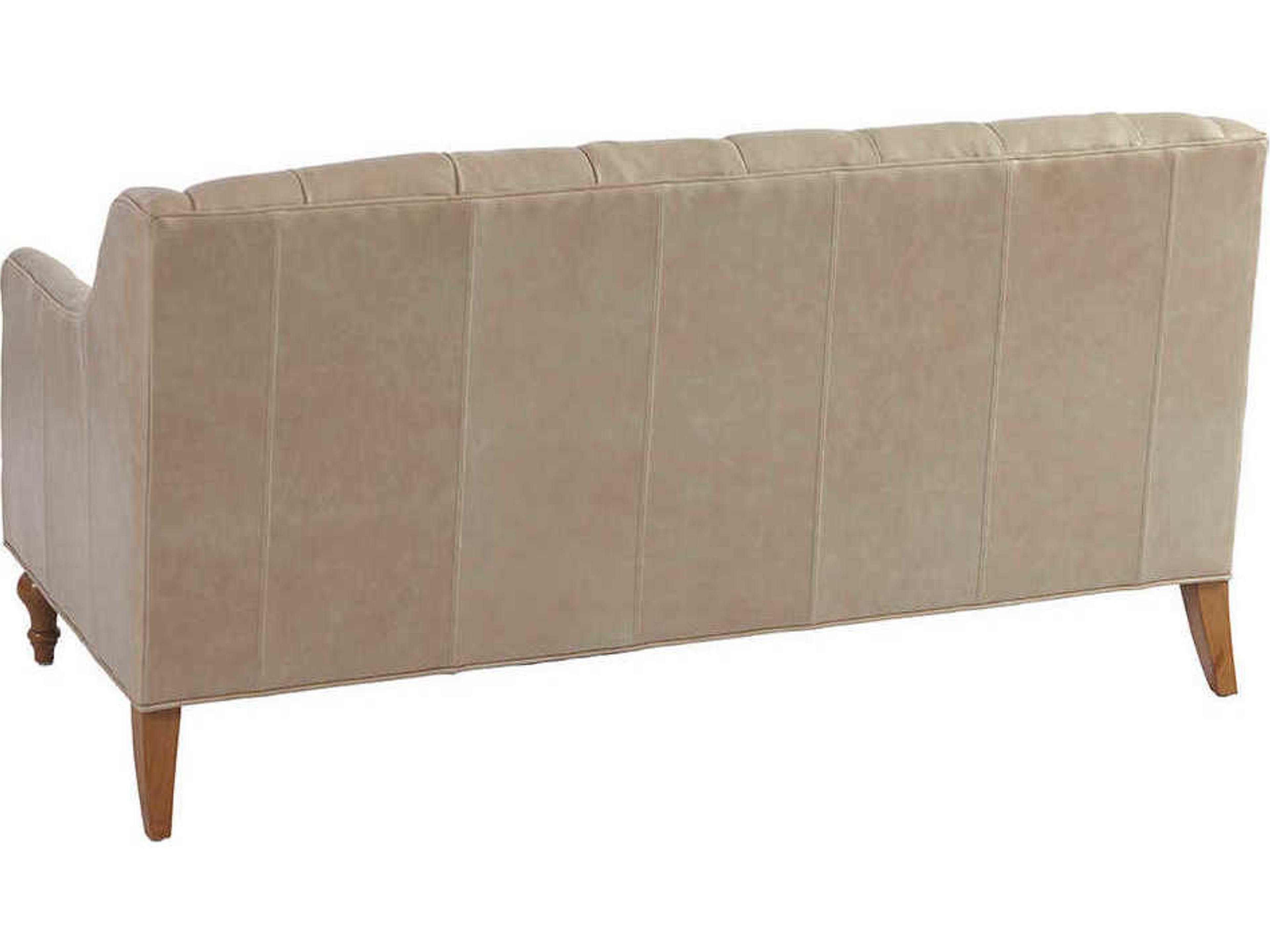 Barclay Butera Upholstery Hyland Park Sands Brown Leather Accent Bench