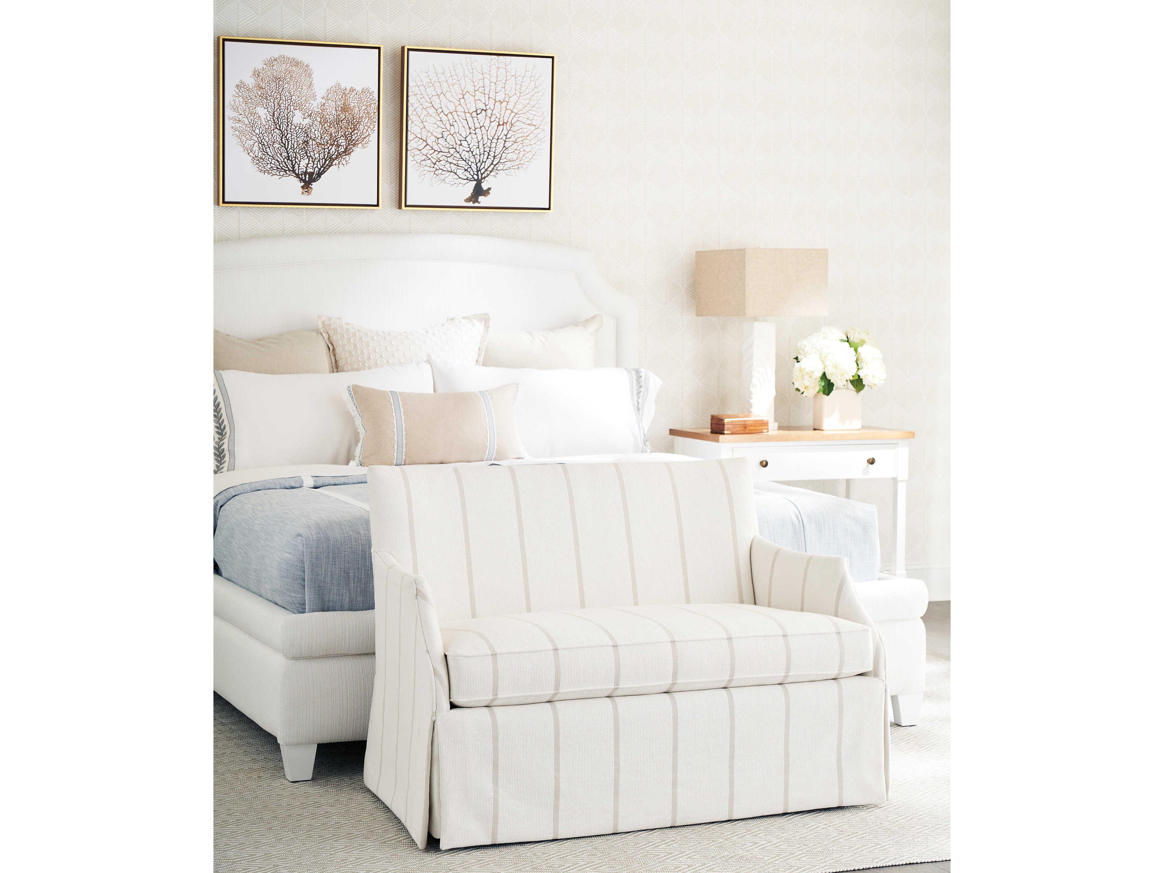 Barclay Butera Upholstery Agate White Fabric Chair and a Half