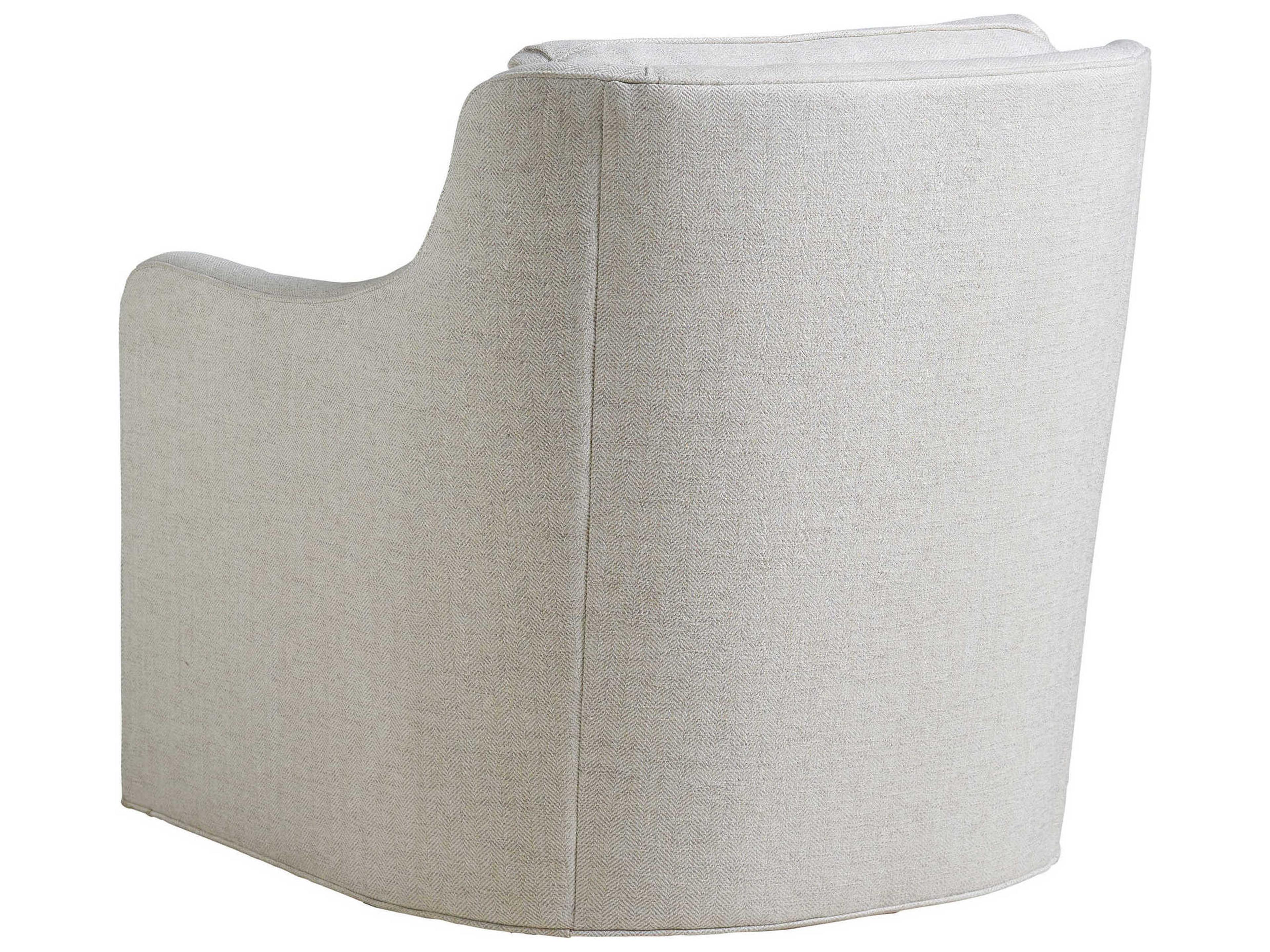 Barclay Butera Upholstery Glennhaven Swivel White Fabric Accent Chair