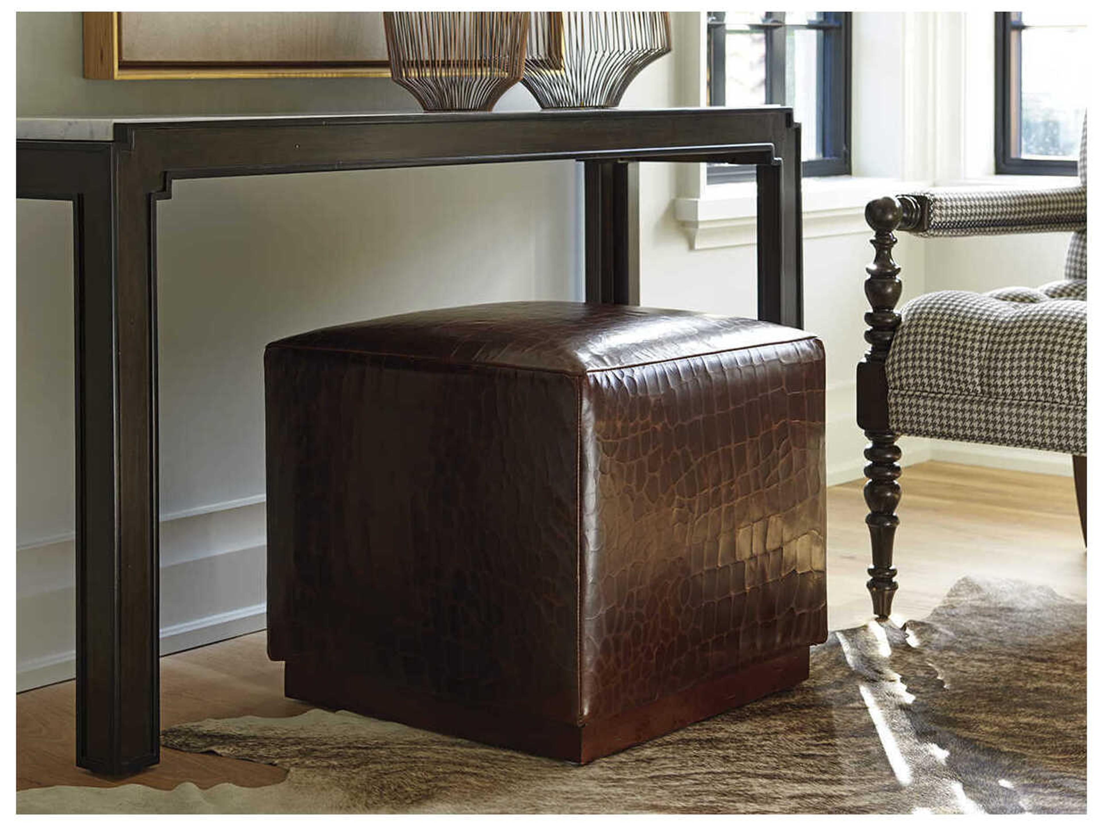 Barclay Butera Upholstery Colby Leather Ottoman