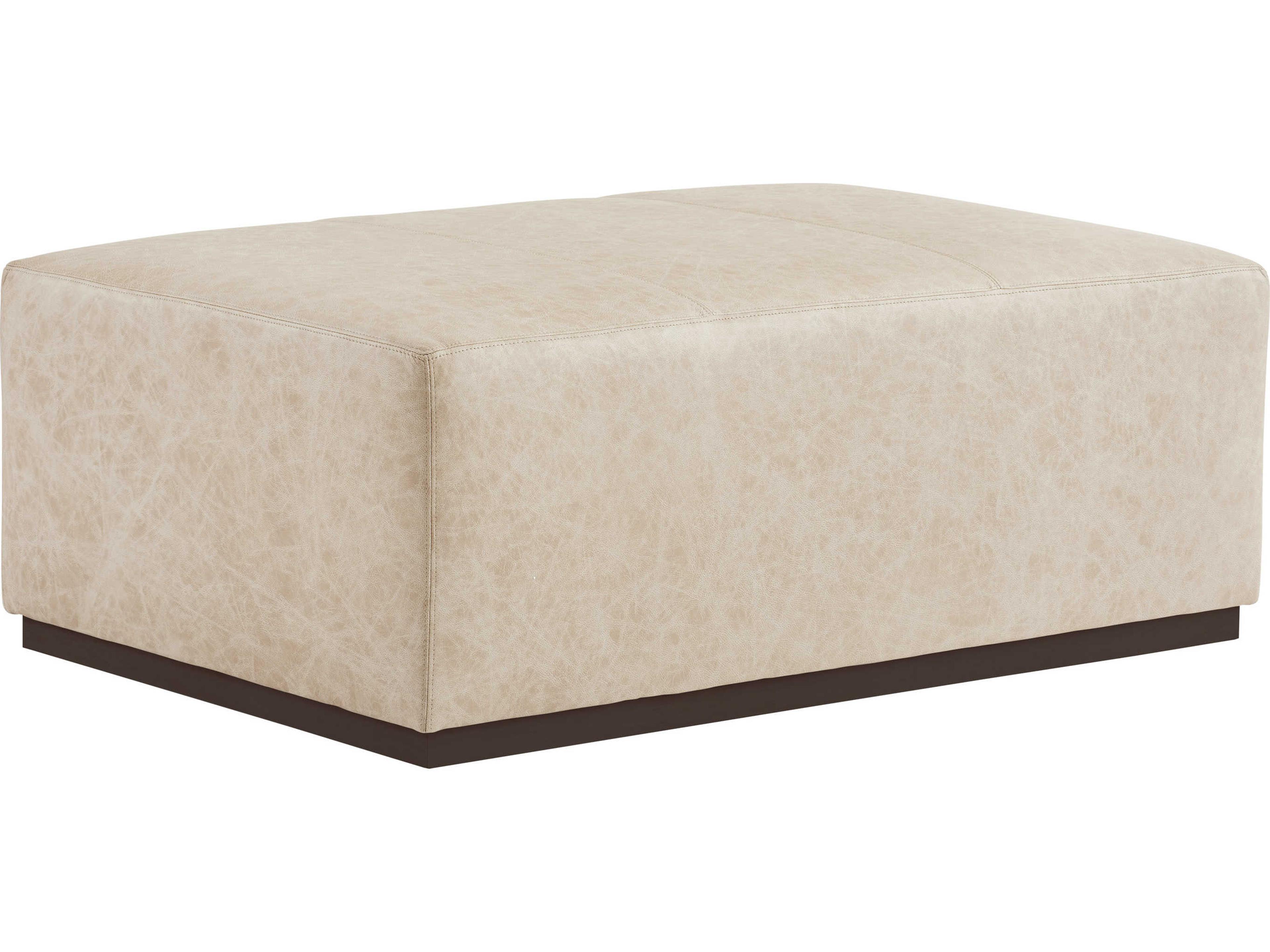 Upholstery Sterling Arrowleaf Beige Leather Ottoman