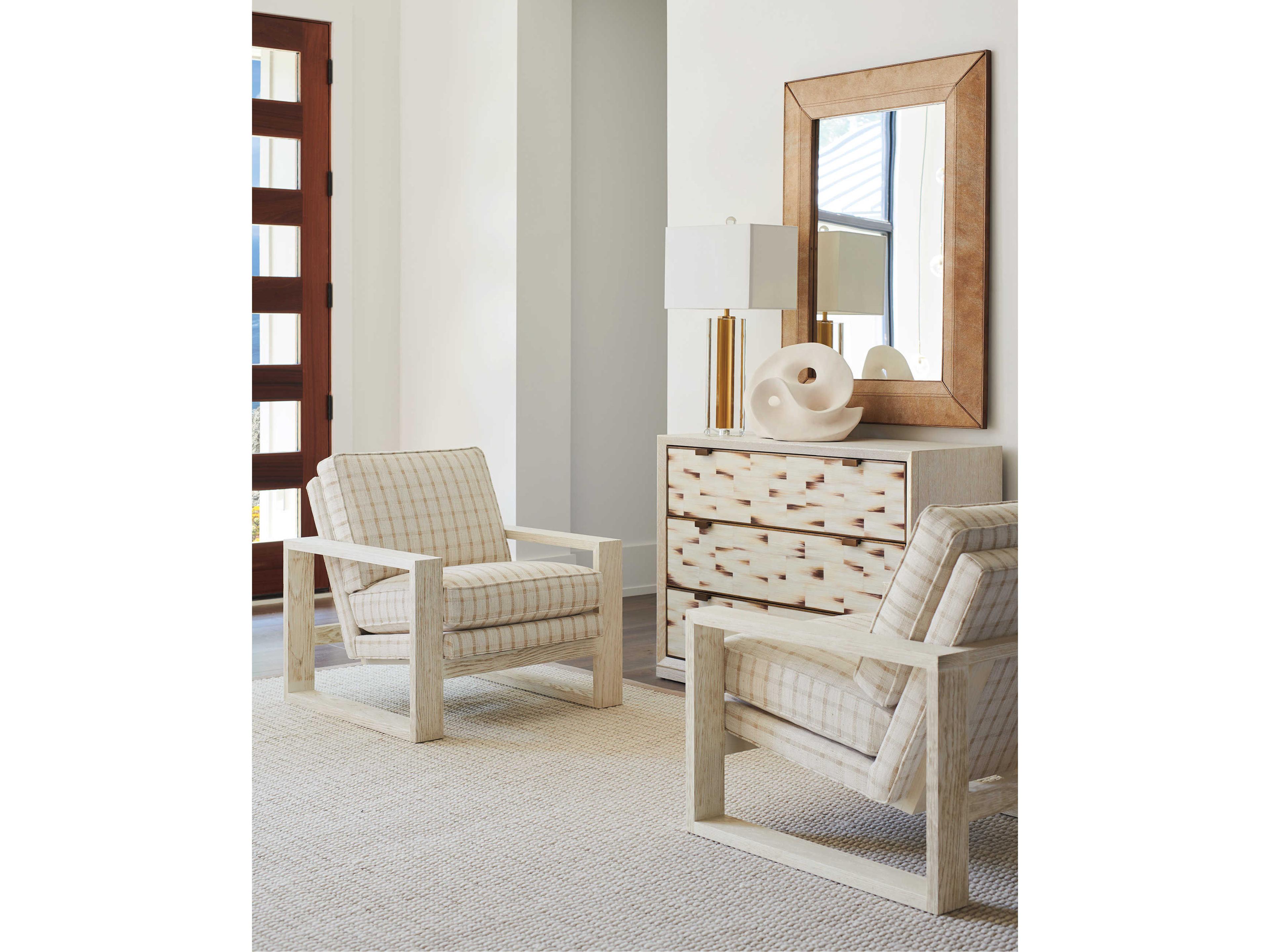 Barclay Butera Upholstery Thaynes Beige Fabric Accent Chair