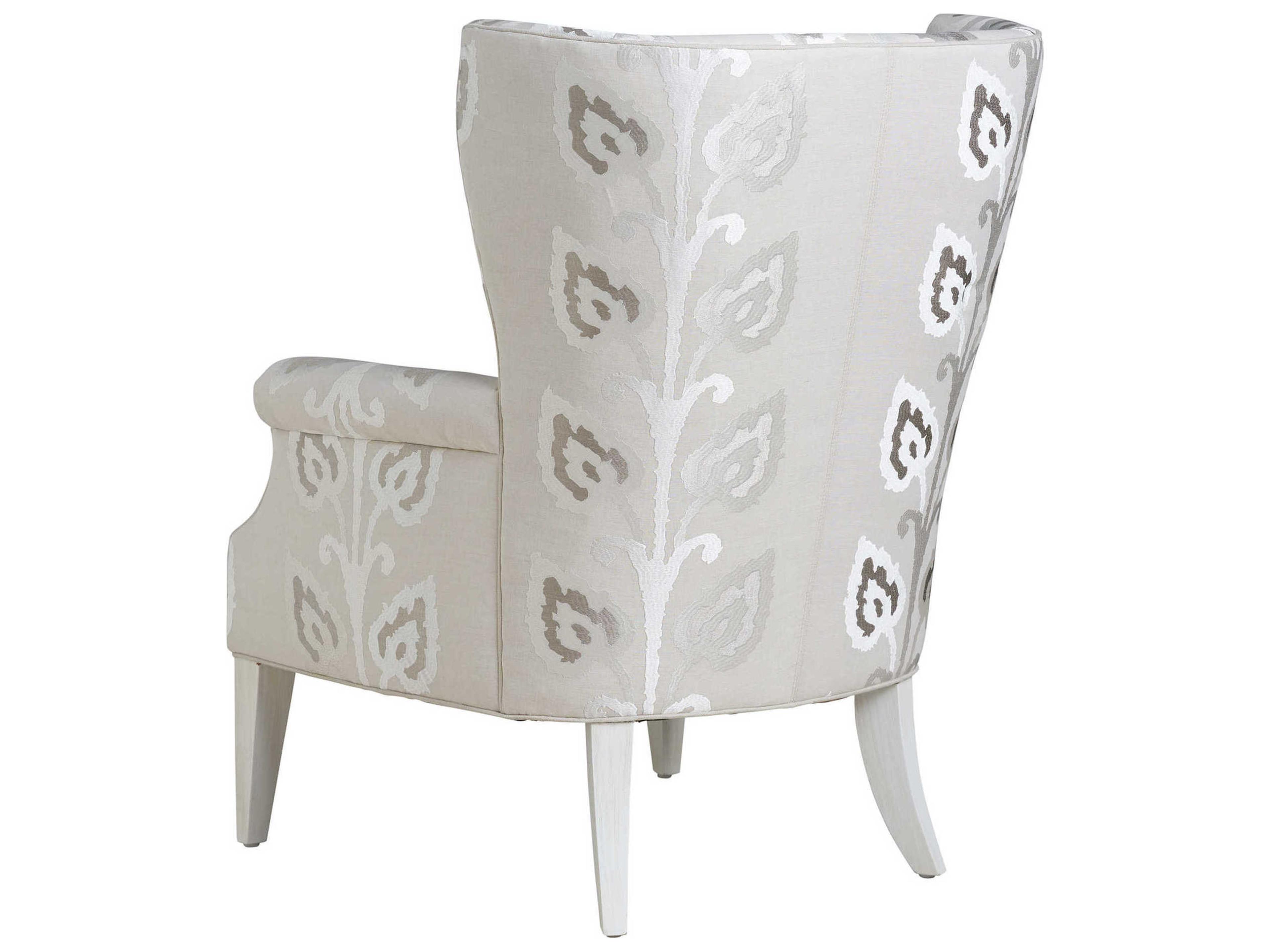 Barclay Butera Upholstery Newton Wing Silver Fabric Accent Chair