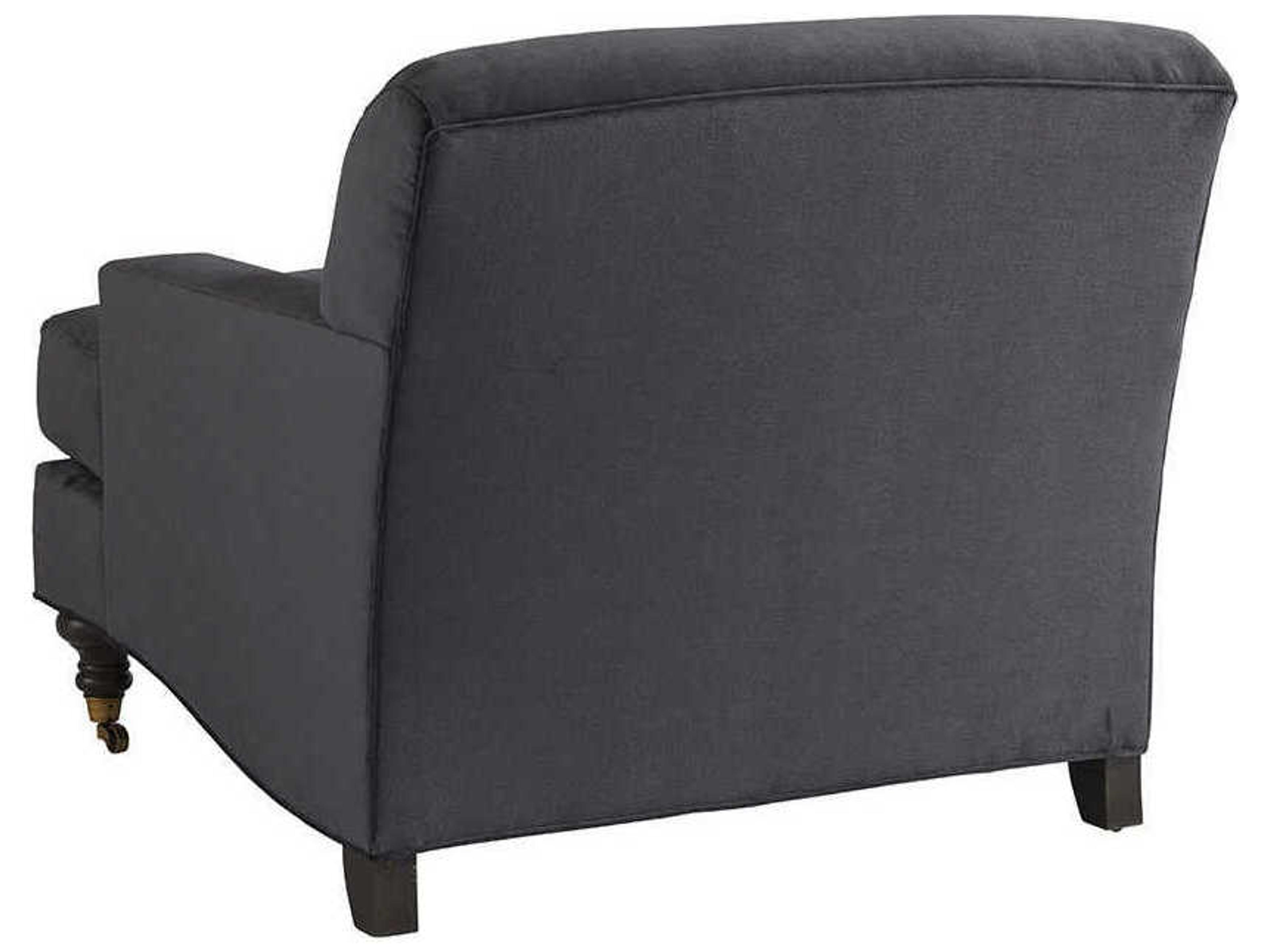 Barclay Butera Upholstery Oxford Rolling Gray Fabric Accent Chair