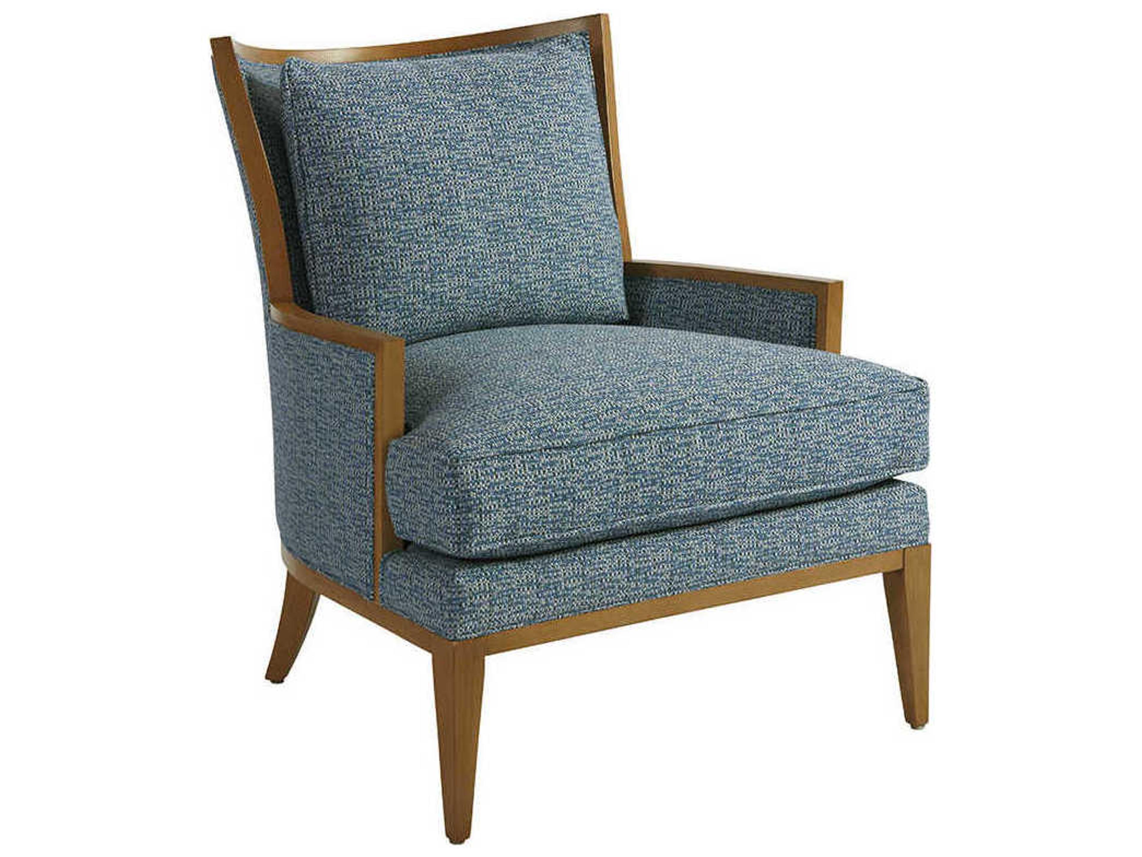 Barclay Butera Upholstery Atwood Blue Fabric Accent Chair