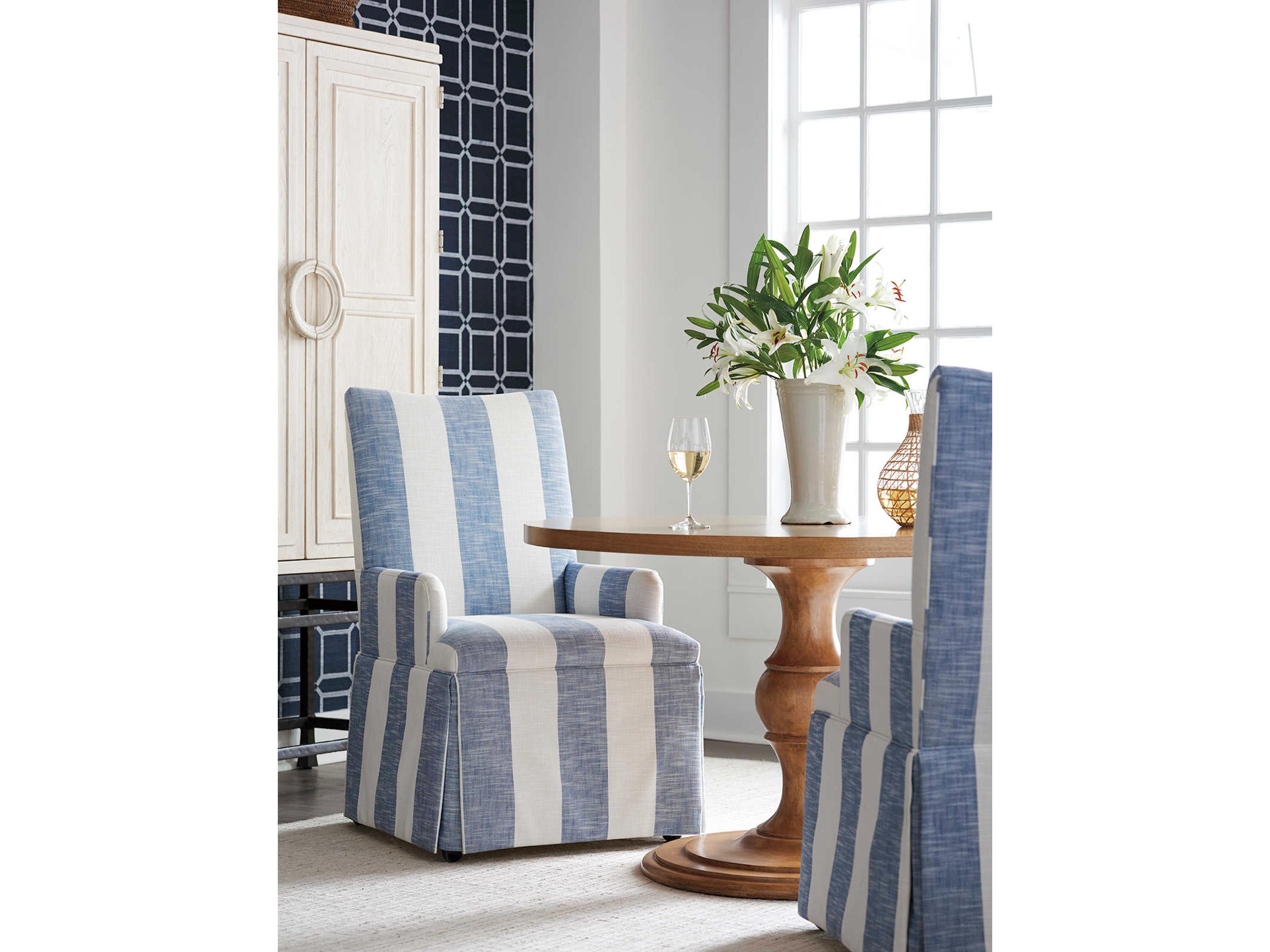 Barclay Butera Upholstery Mackenzie Beige Upholstered Arm Dining Chair