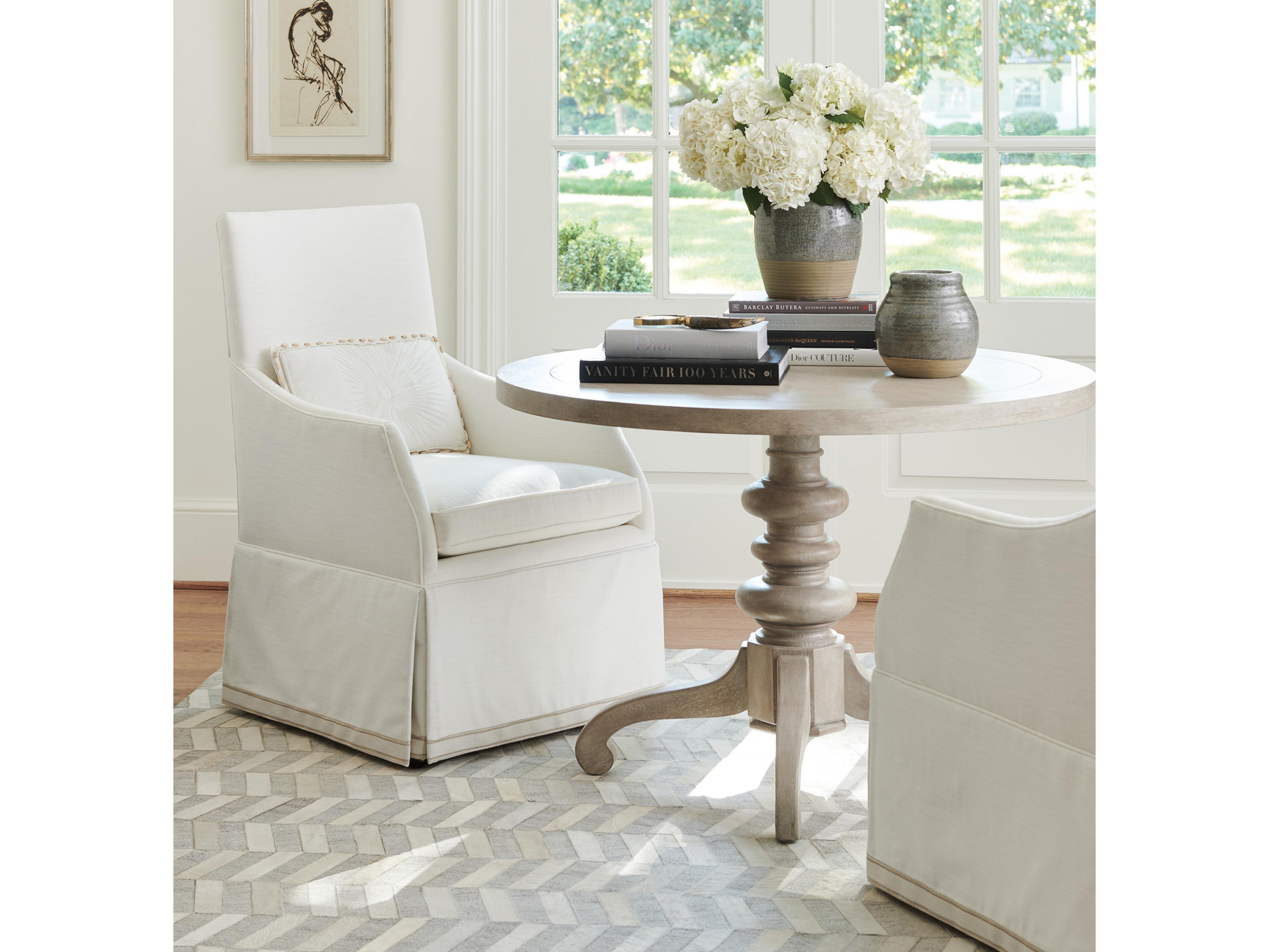 Barclay Butera Upholstery Adelaide Beige Upholstered Arm Dining Chair