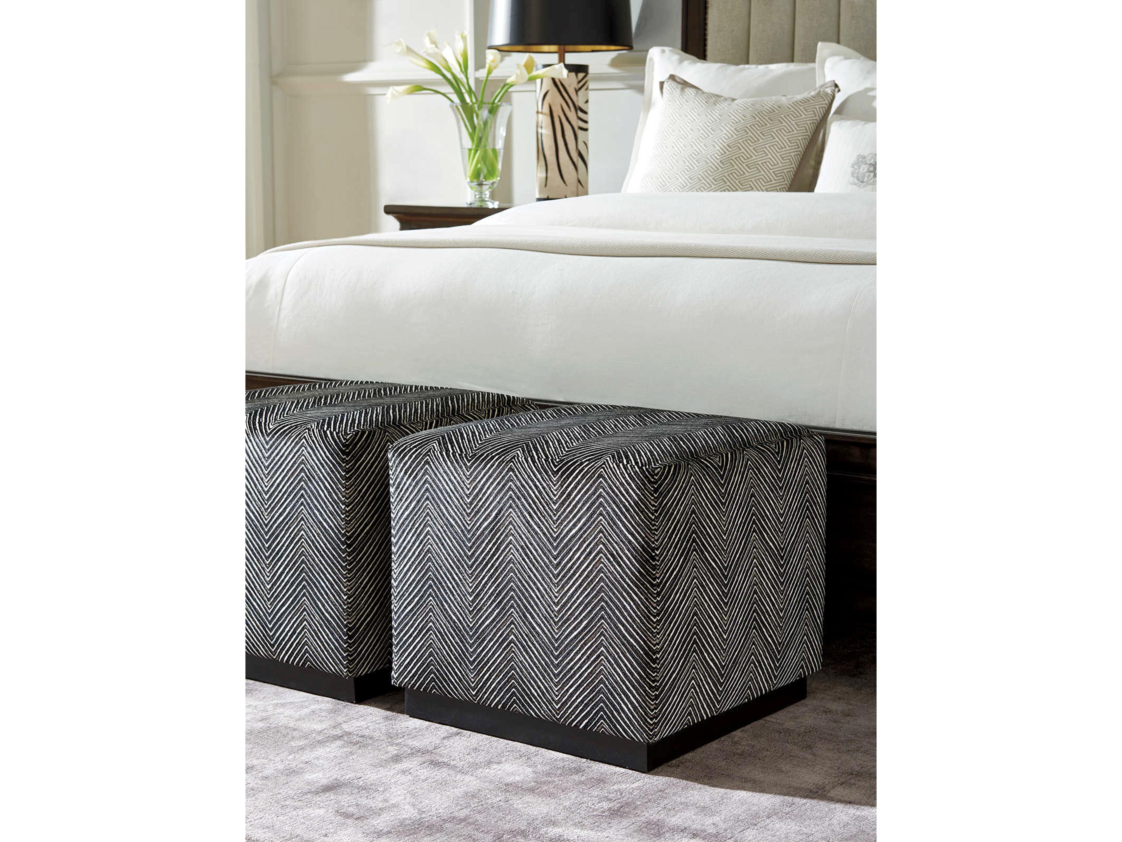 Barclay Butera Upholstery Colby Gray Upholstered Ottoman