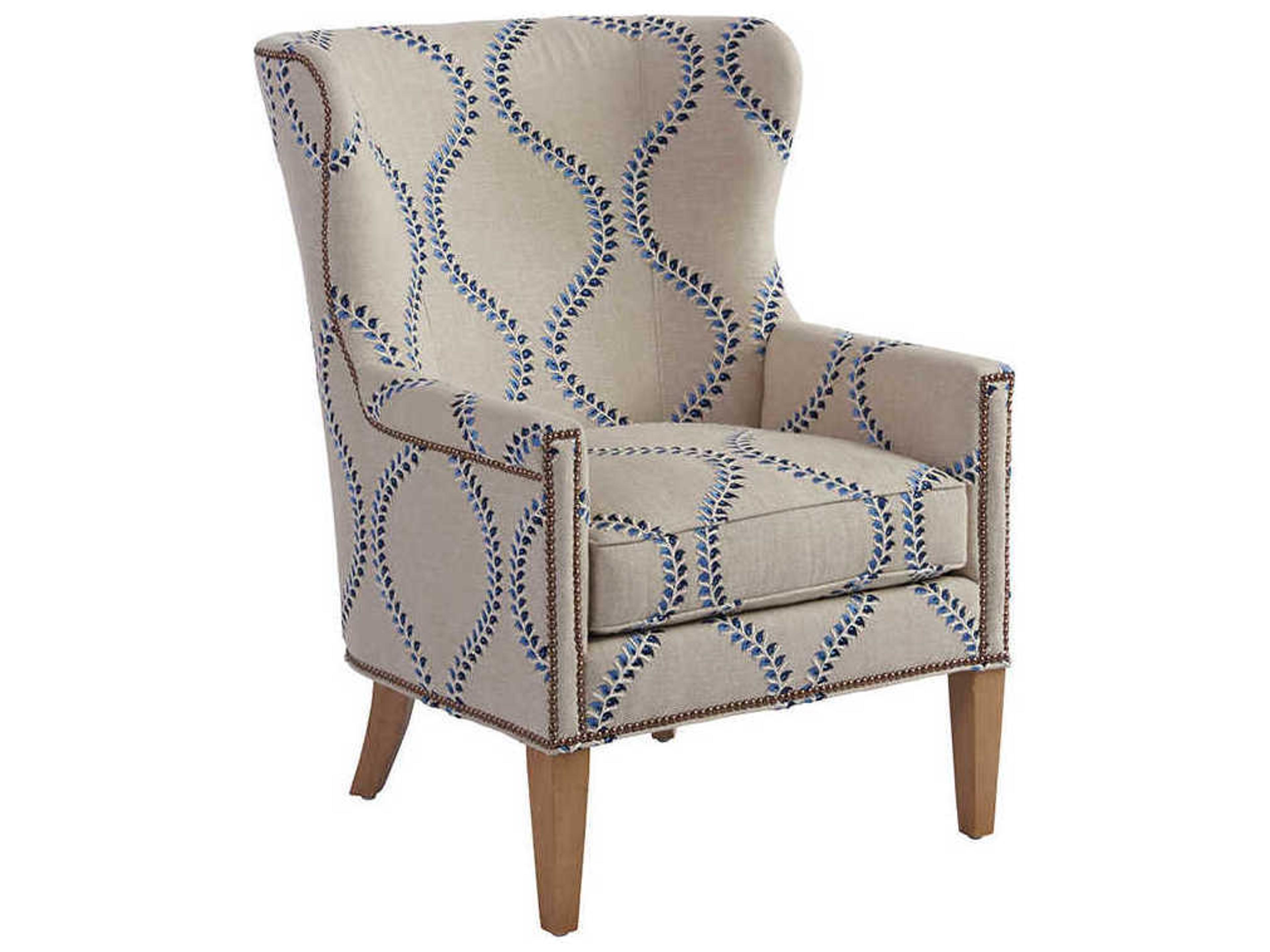 Upholstery Avery Wing Beige Fabric Accent Chair