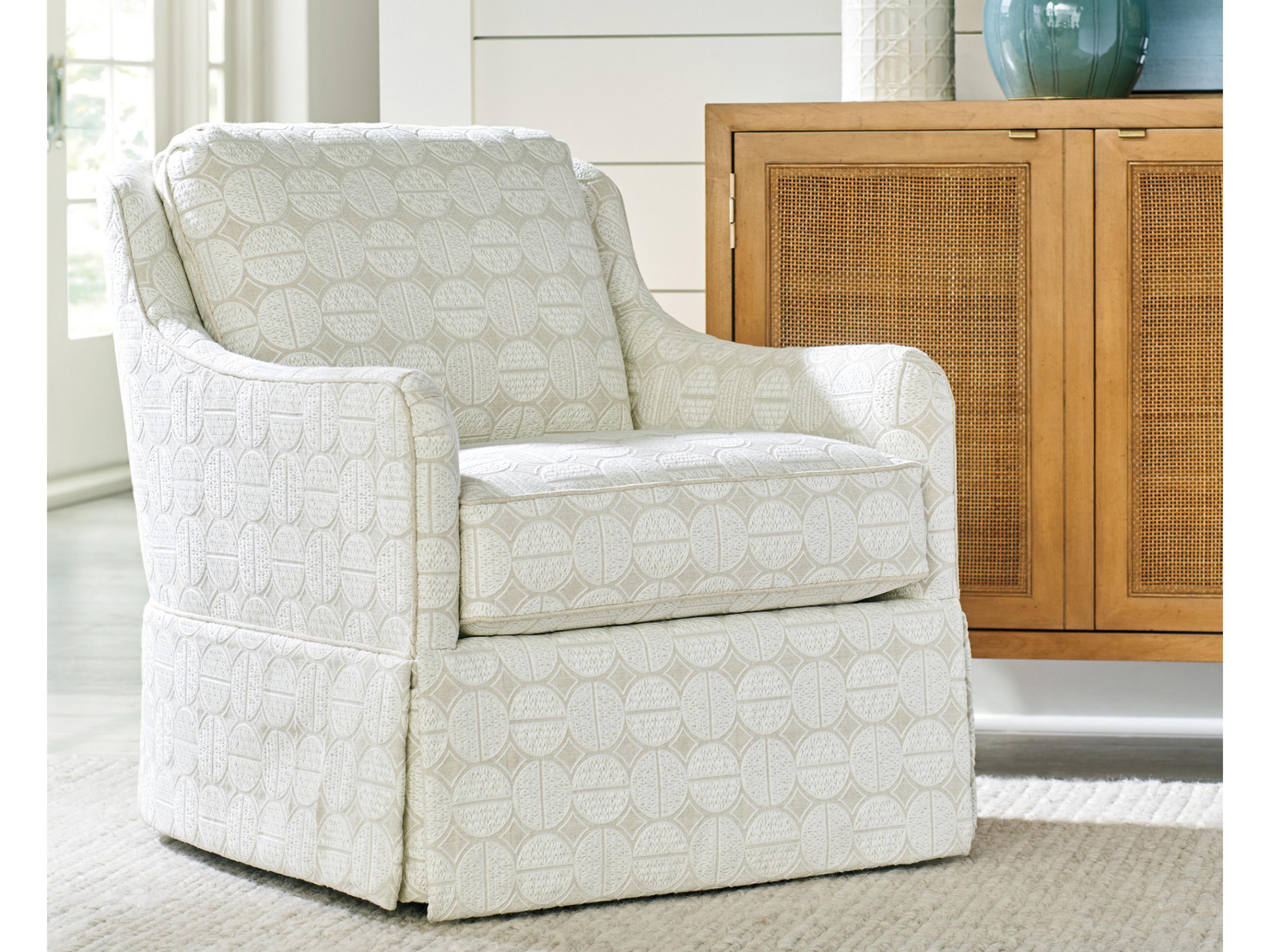 Barclay Butera Upholstery Salt Creek Swivel Fabric Accent Chair