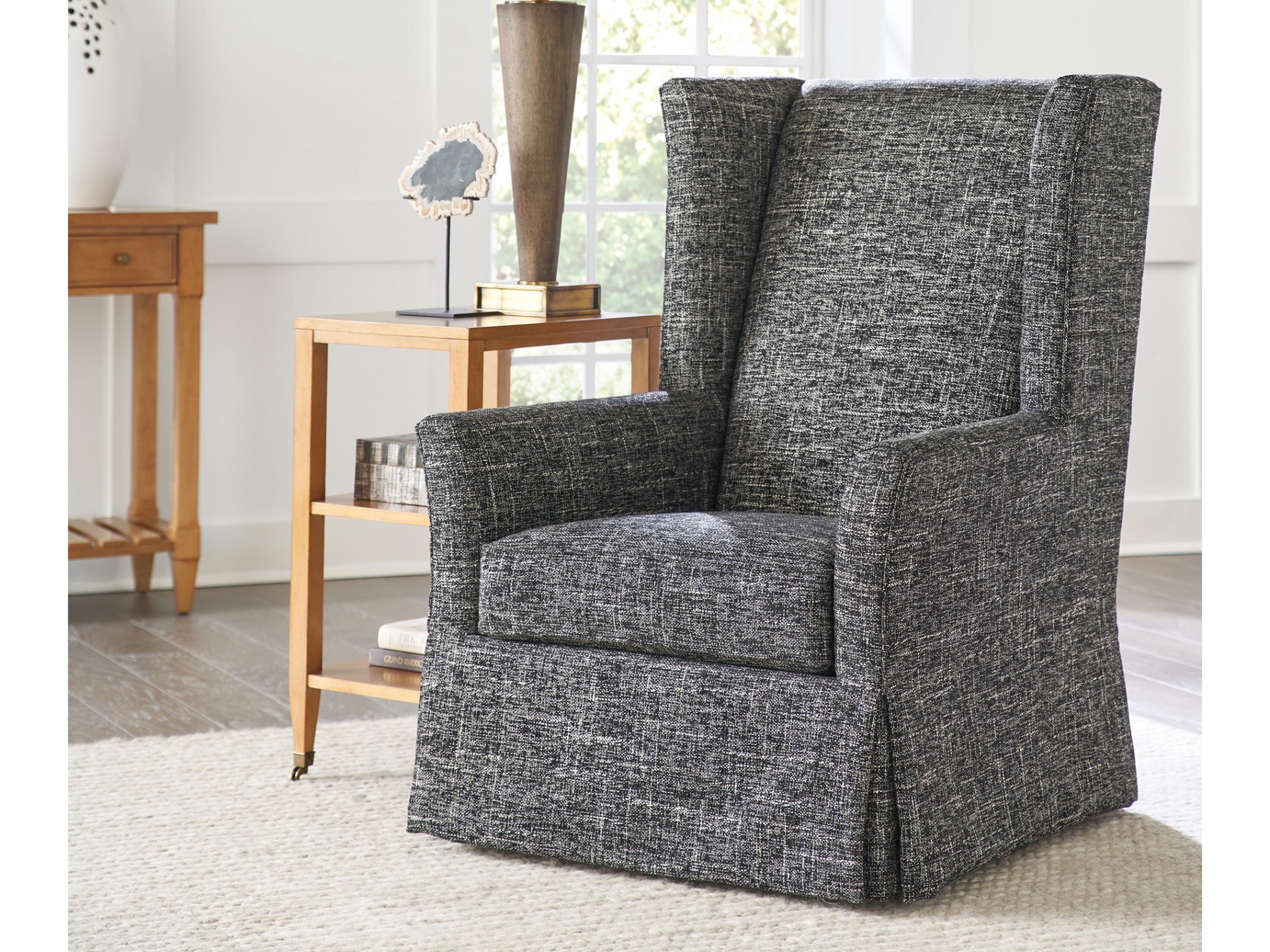 Barclay Butera Upholstery El Moro Swivel Fabric Accent Chair